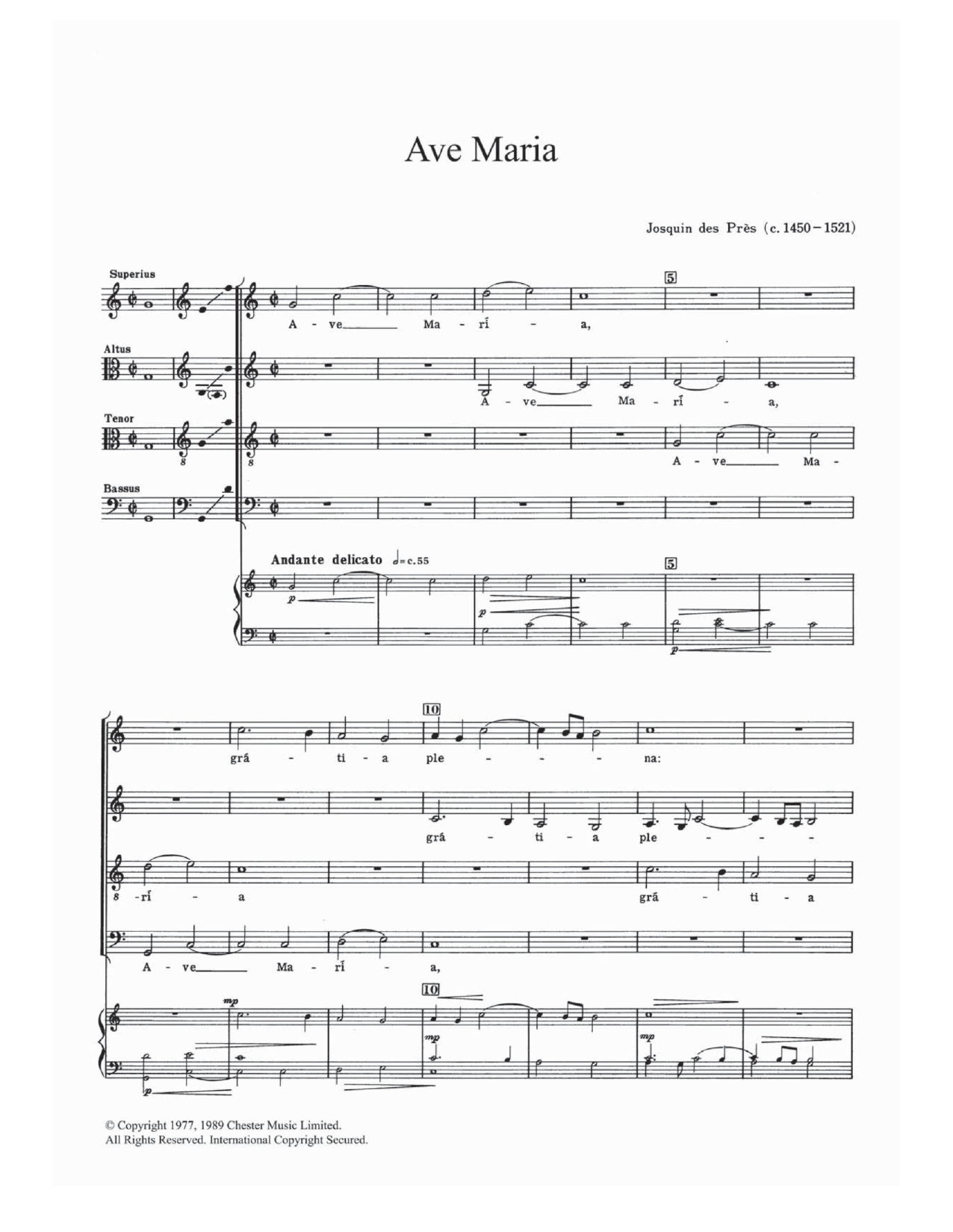 Ave Maria (Choir) von Josquin Des Pres