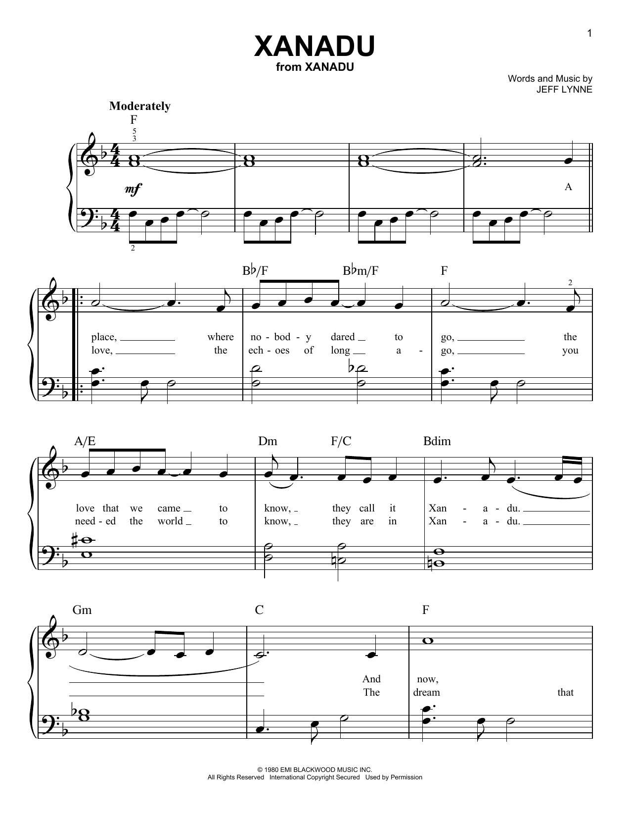 Xanadu (Very Easy Piano) von Oliva Newton-John/Electric Light Orchestra
