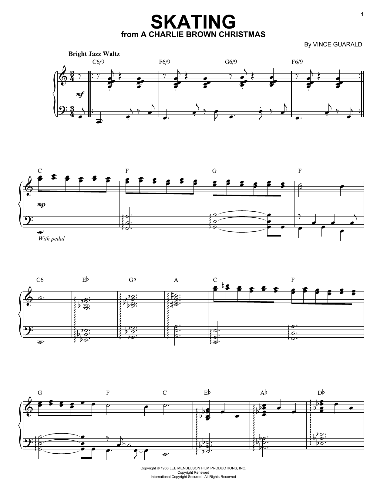 Skating (Piano, Vocal & Guitar Chords (Right-Hand Melody)) von Vince Guaraldi