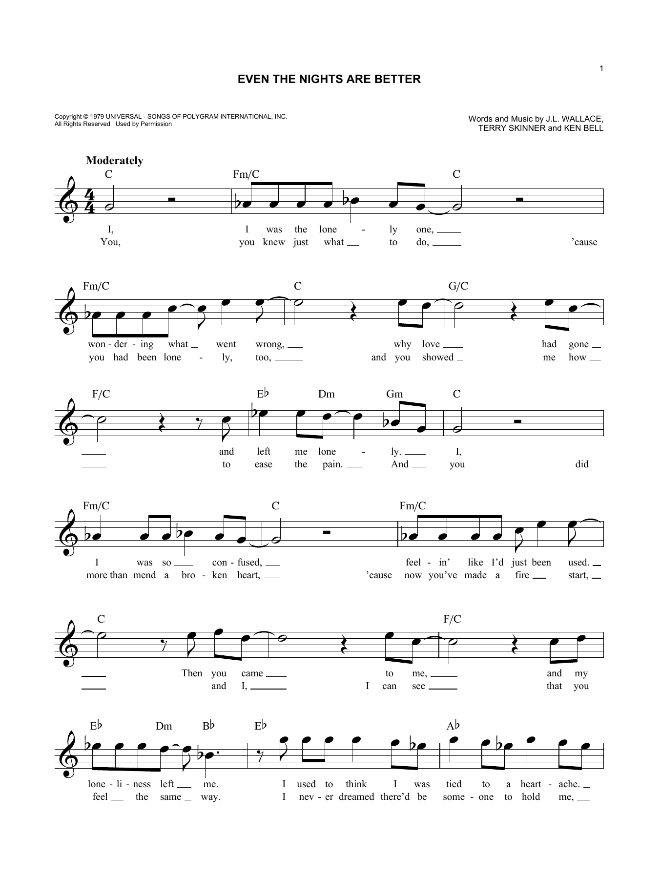 Even The Nights Are Better (Lead Sheet / Fake Book) von Air Supply