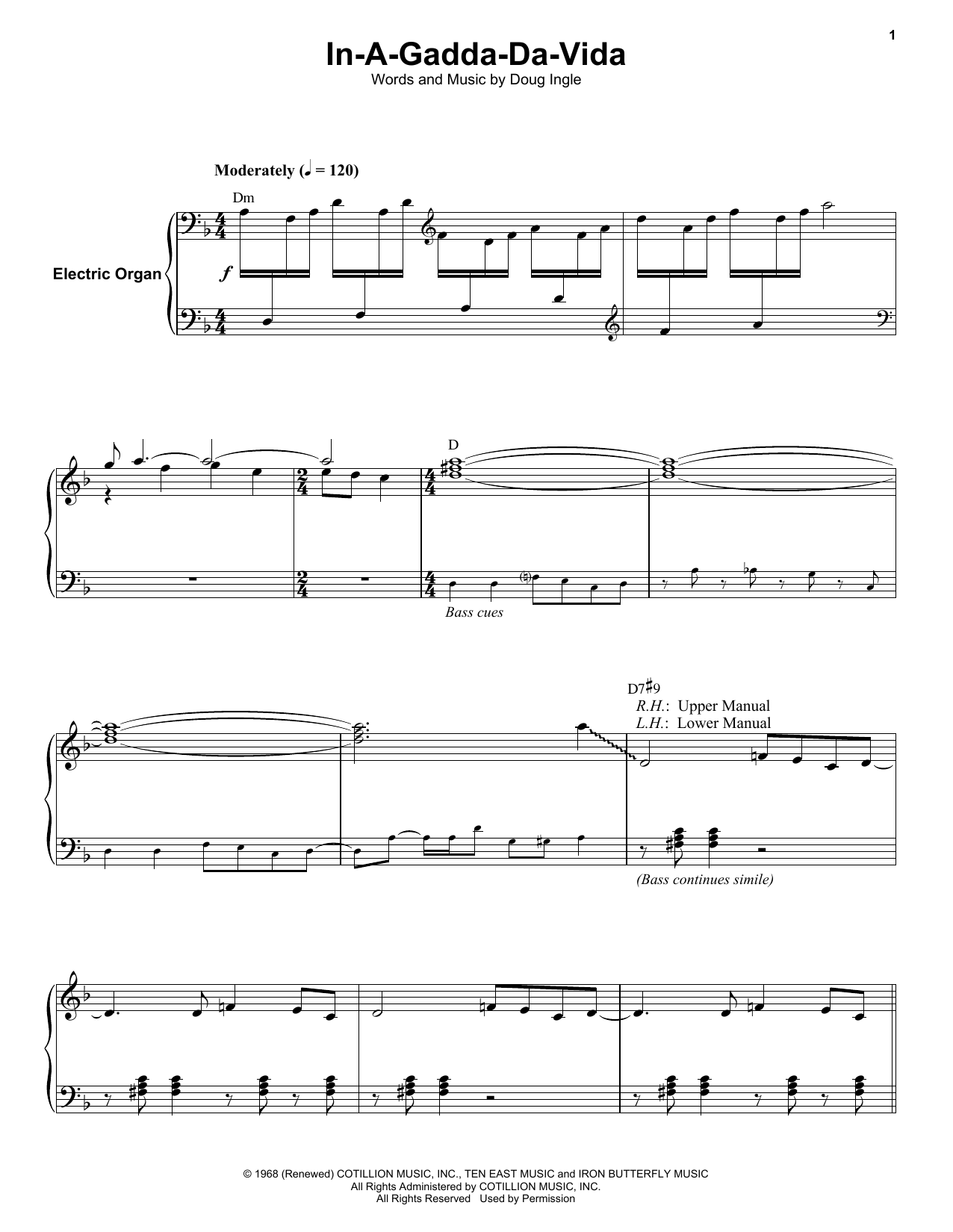 In-A-Gadda-Da-Vida (Keyboard Transcription) von Iron Butterfly