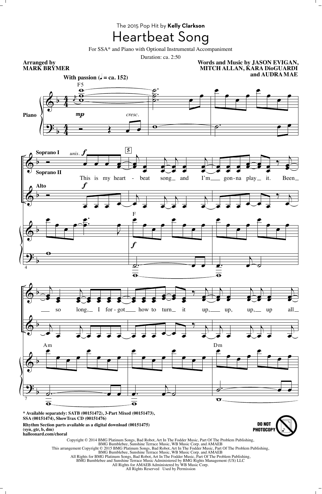 Heartbeat Song (arr. Mark Brymer) (SSA Choir) von Kelly Clarkson