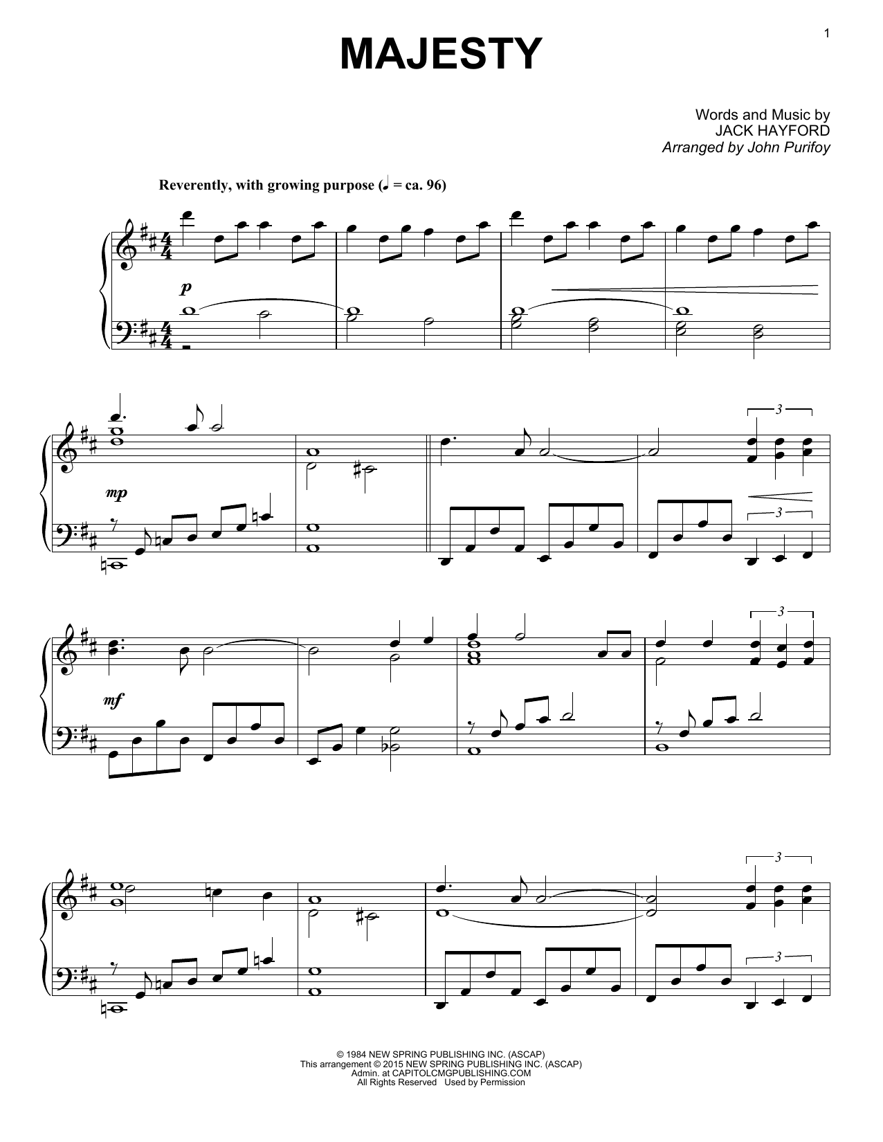 Majesty (Piano Solo) von John Purifoy