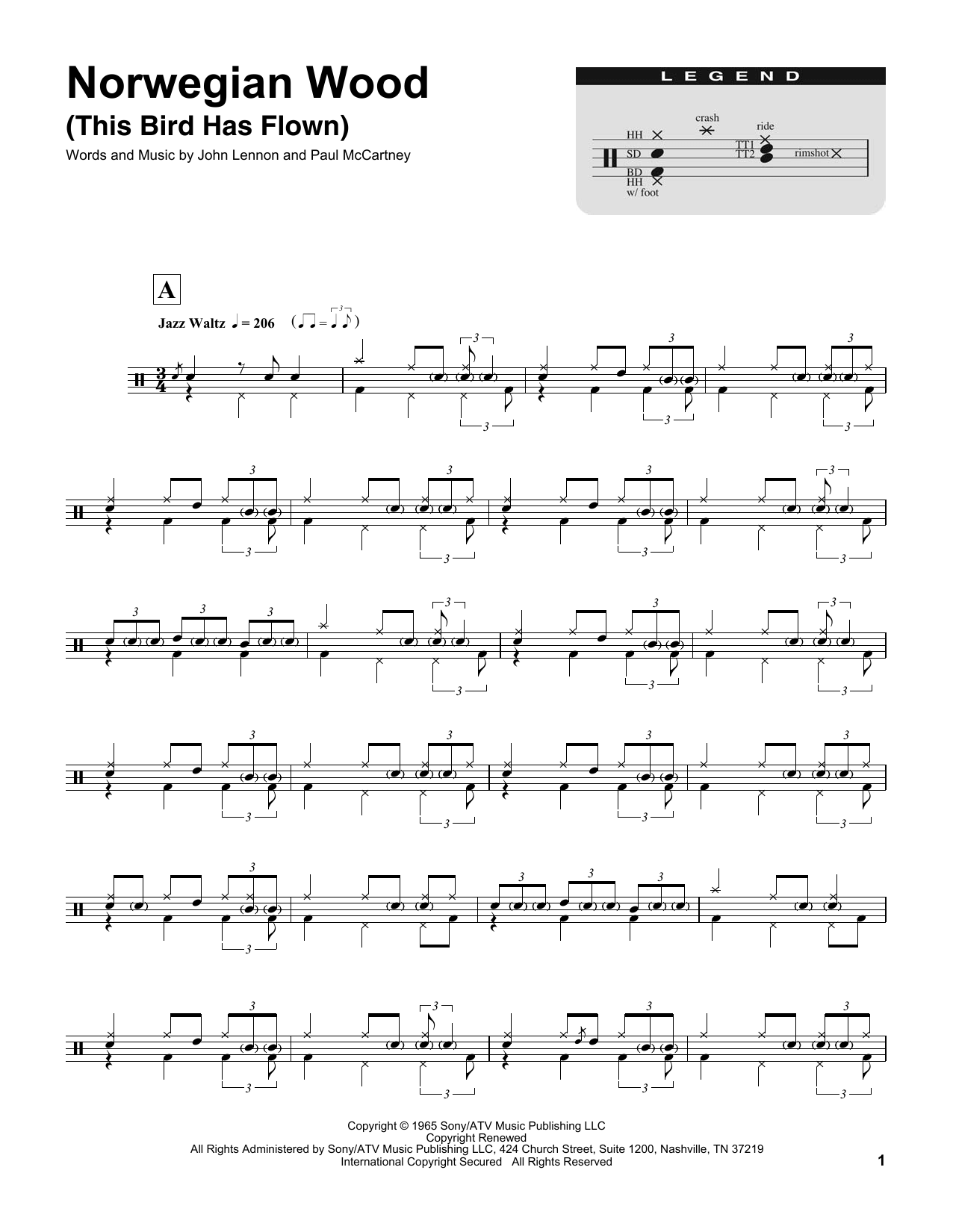 Norwegian Wood (This Bird Has Flown) (Drums Transcription) von Buddy Rich