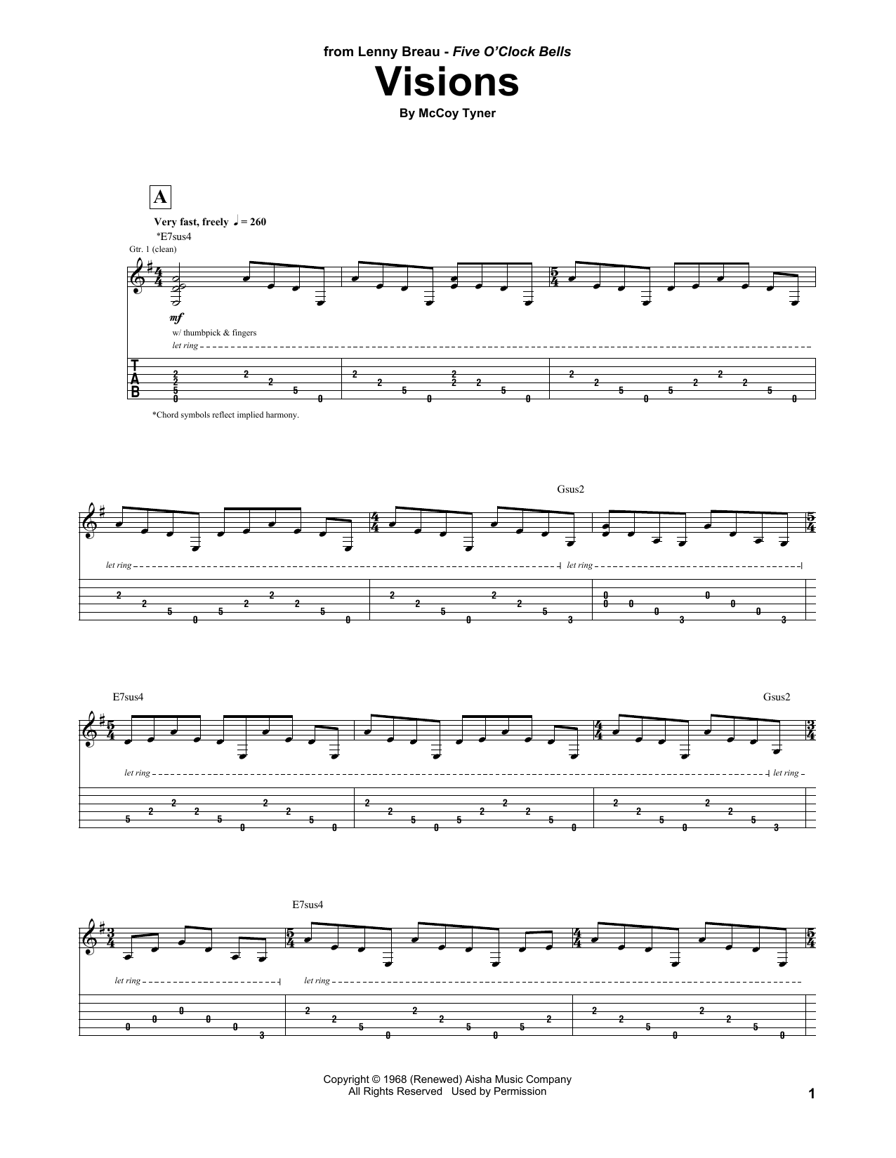 Visions (Guitar Tab) von Lenny Breau