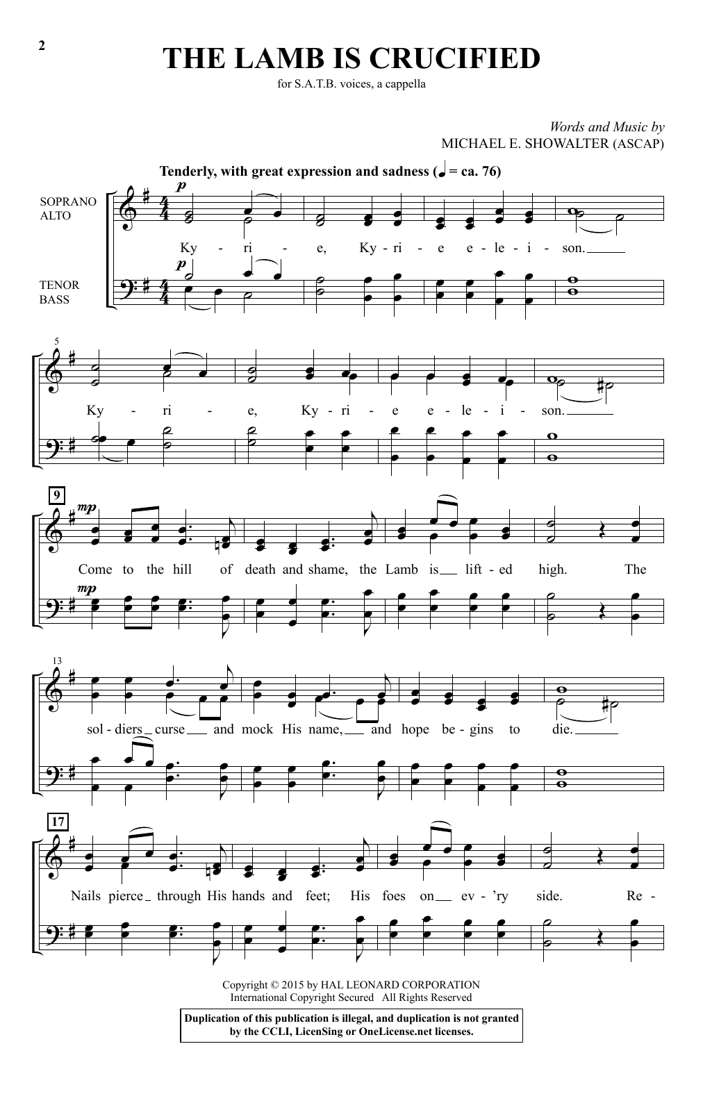 The Lamb Is Crucified (SATB Choir) von Michael E. Showalter