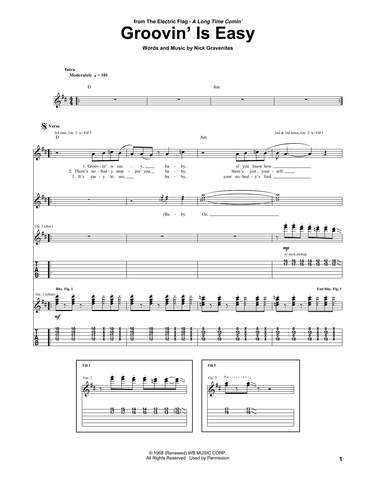 Groovin' Is Easy (Guitar Tab) von The Electric Flag