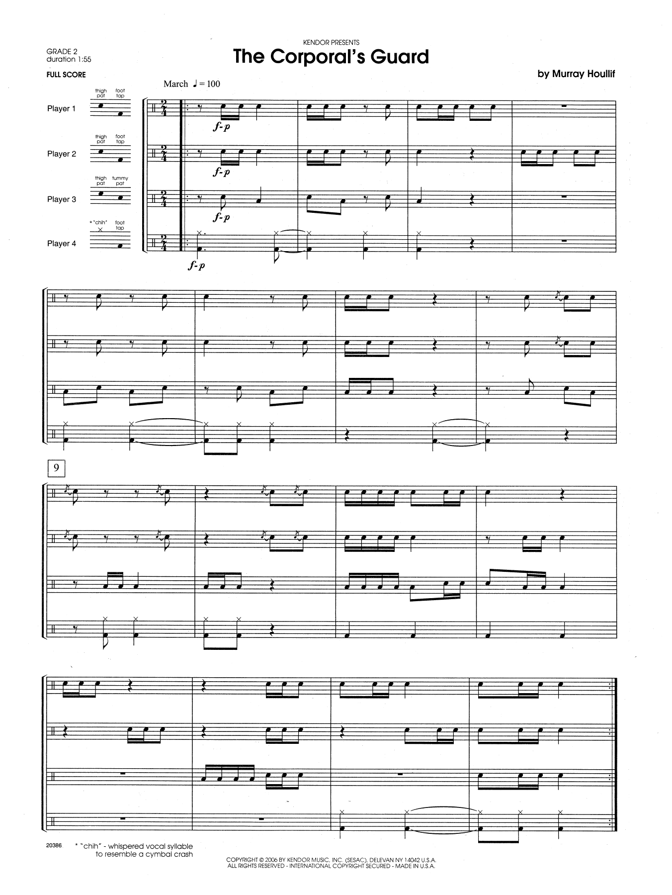 The Corporal's Guard - Full Score (Percussion Ensemble) von Murray Houllif