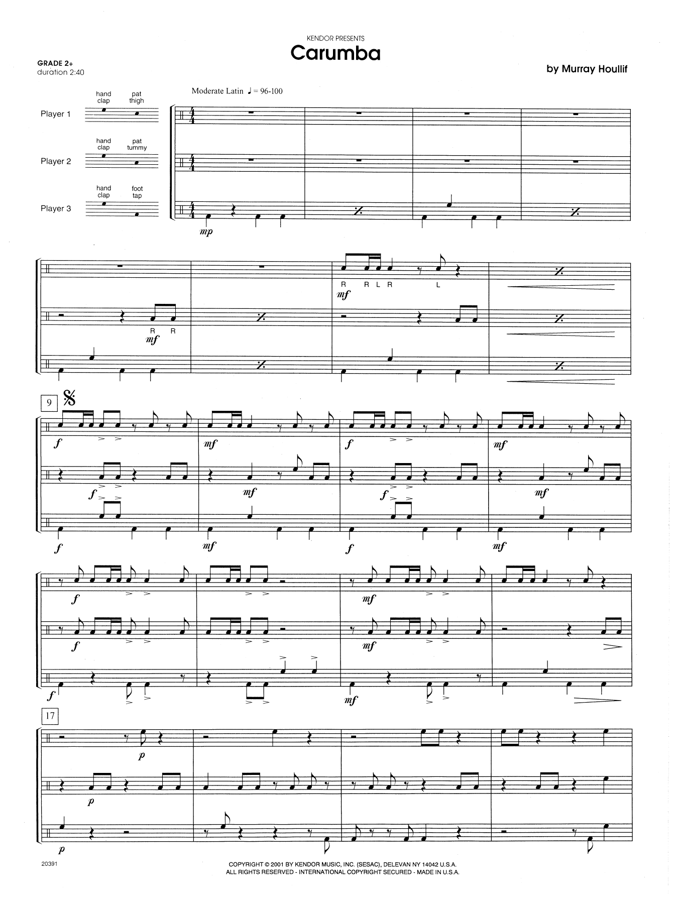 Carumba - Full Score (Percussion Ensemble) von Murray Houllif