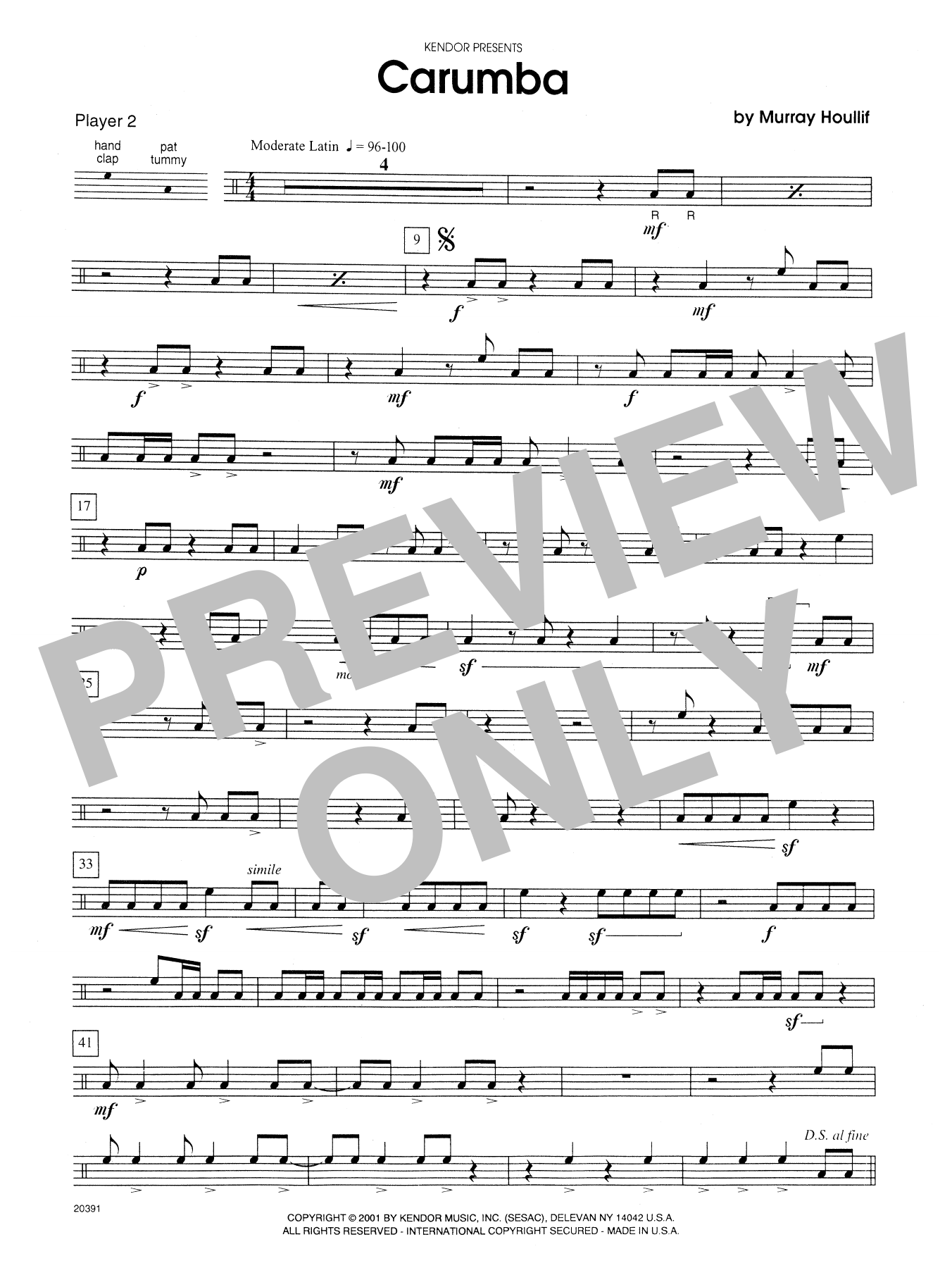 Carumba - Percussion 2 (Percussion Ensemble) von Murray Houllif