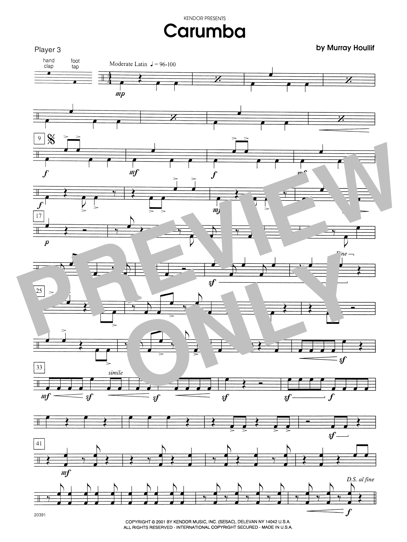 Carumba - Percussion 3 (Percussion Ensemble) von Murray Houllif