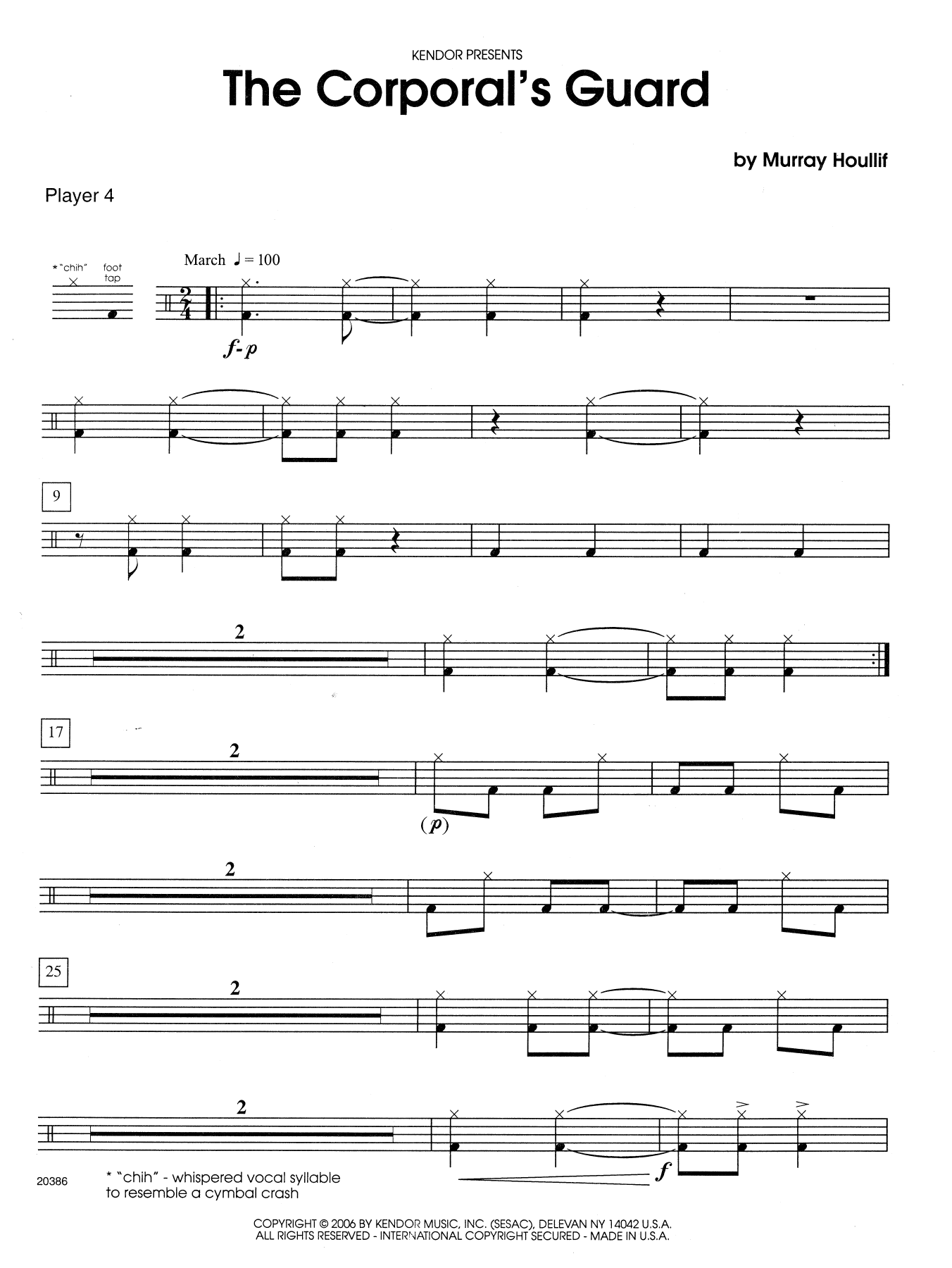 The Corporal's Guard - Percussion 4 (Percussion Ensemble) von Murray Houllif