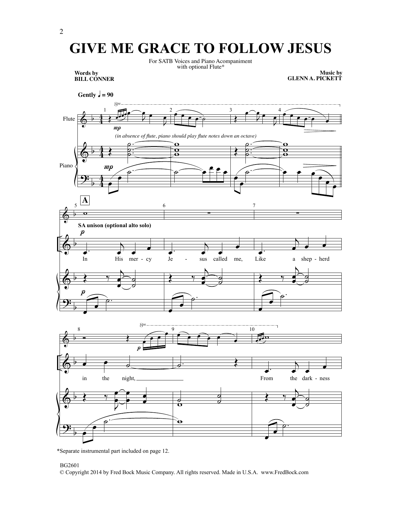 Give Me Grace to Follow Jesus (SATB Choir) von Glenn A. Pickett