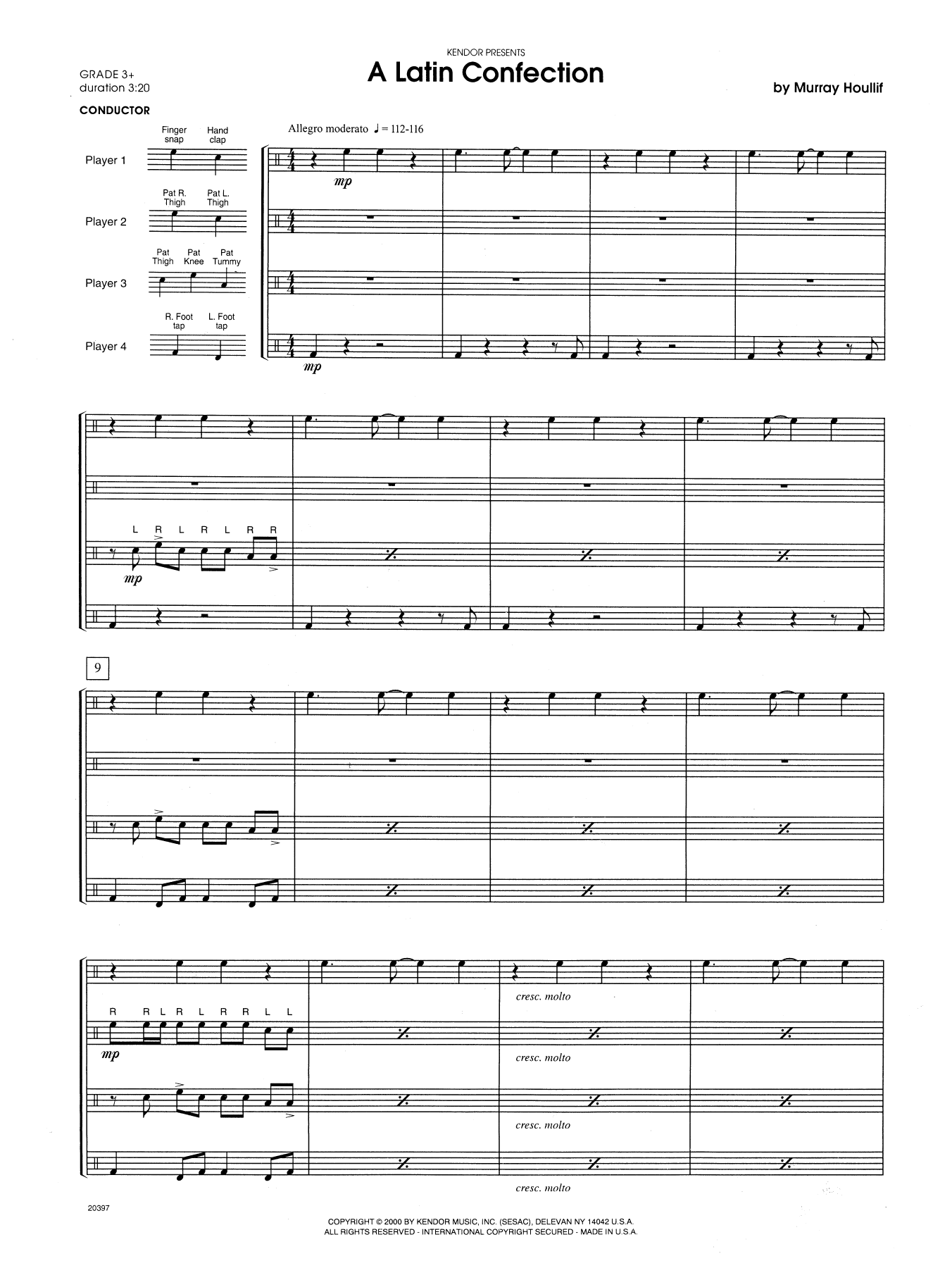 A Latin Confection - Full Score (Percussion Ensemble) von Murray Houllif