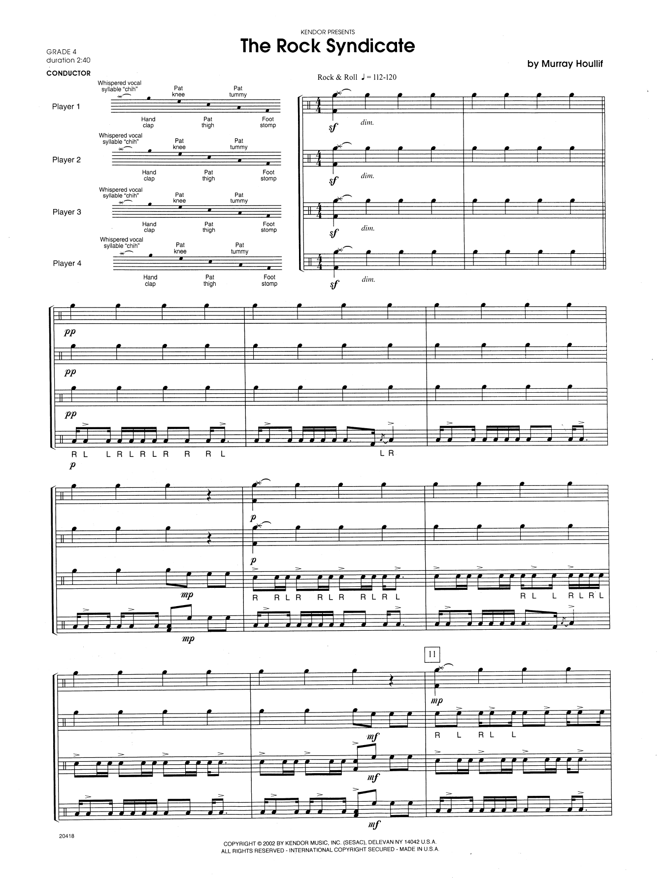 The Rock Syndicate - Full Score (Percussion Ensemble) von Murray Houllif