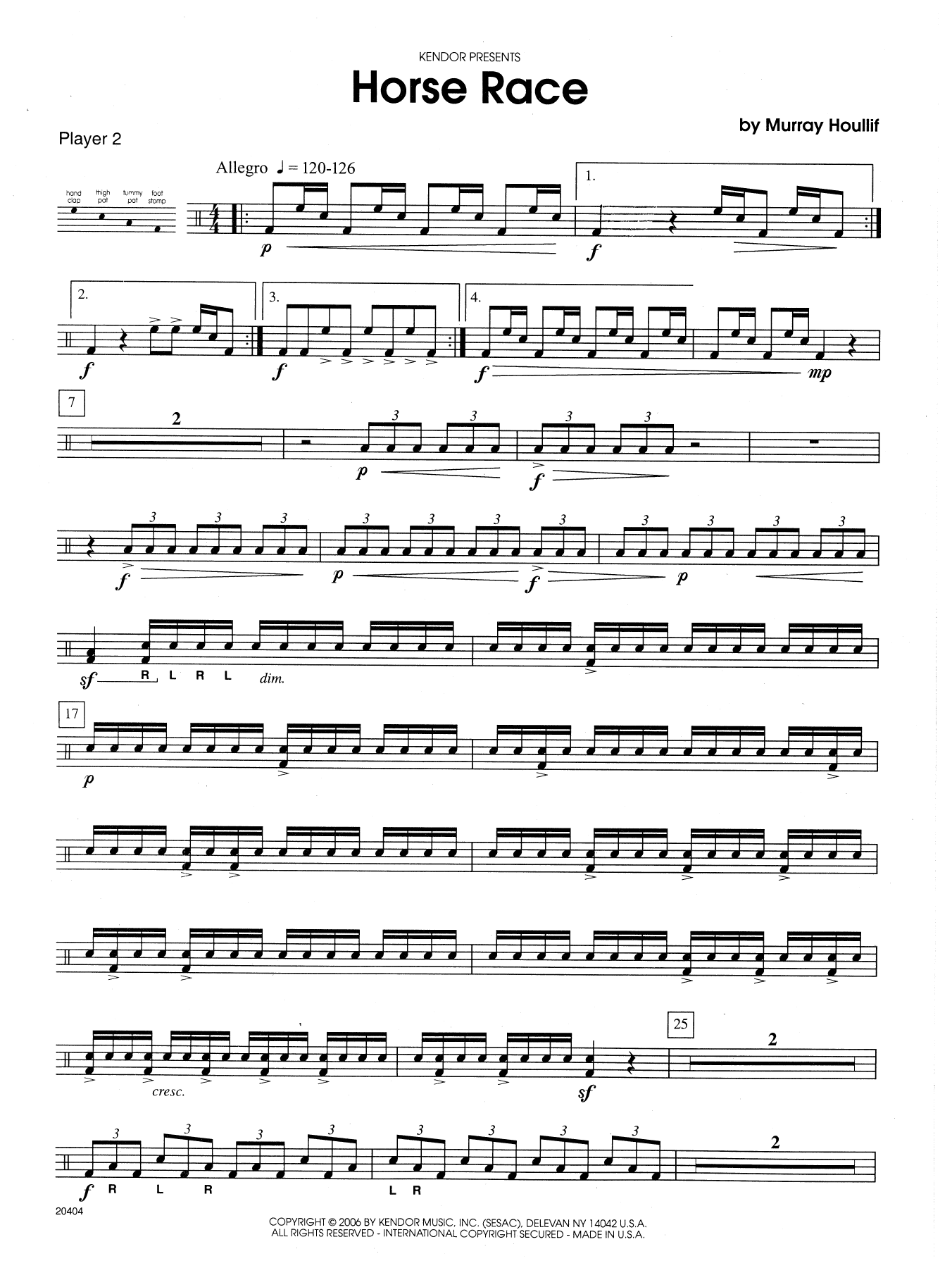 Horse Race - Percussion 2 (Percussion Ensemble) von Murray Houllif