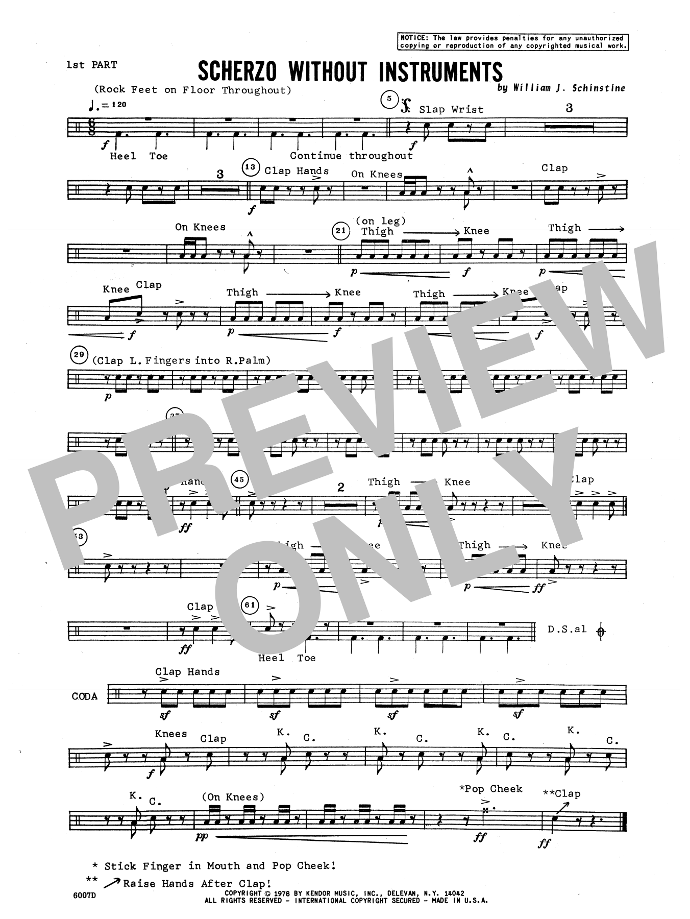 Scherzo Without Instruments - Percussion 1 (Percussion Ensemble) von William Schinstine