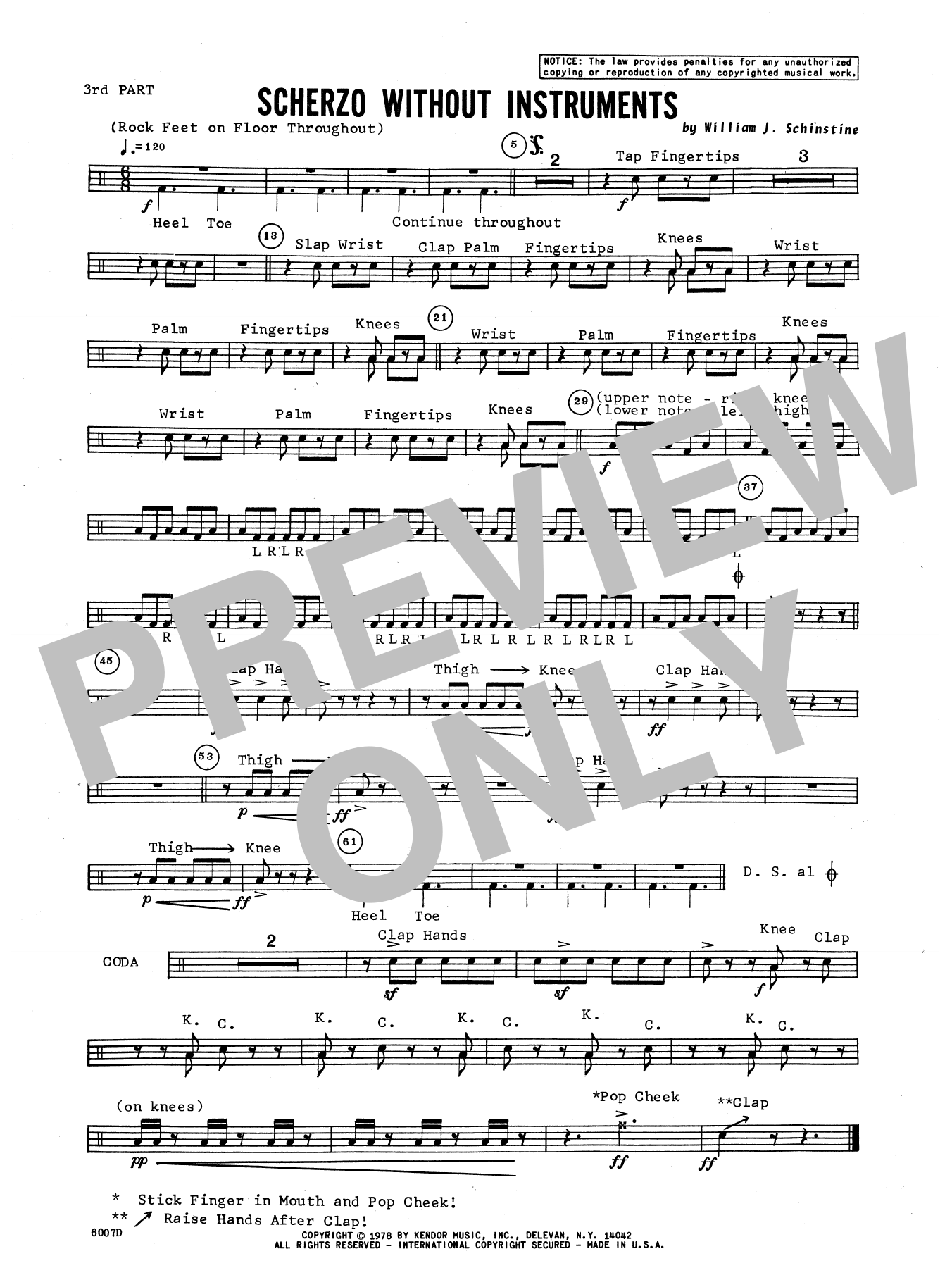 Scherzo Without Instruments - Percussion 3 (Percussion Ensemble) von William Schinstine