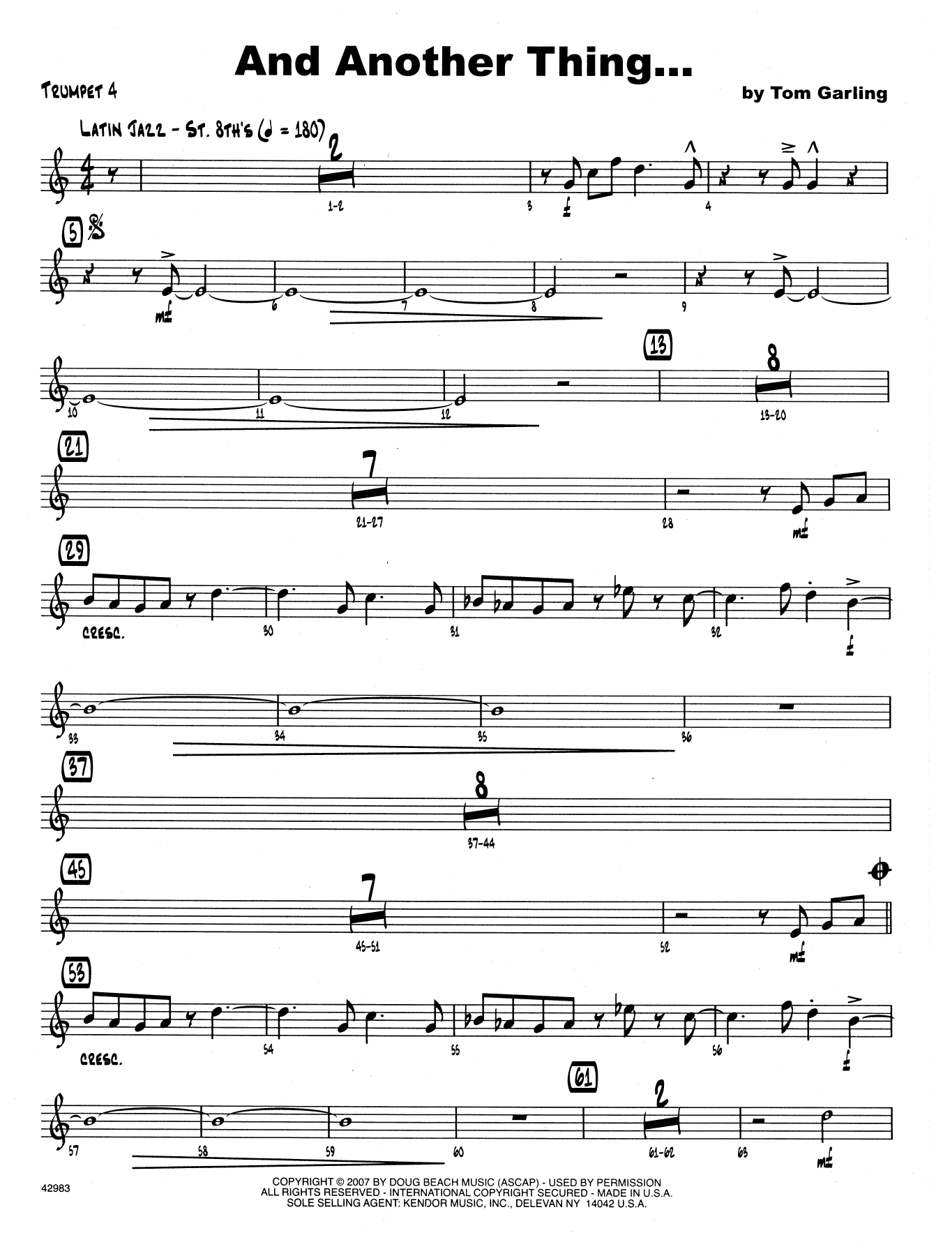 And Another Thing - 4th Bb Trumpet (Jazz Ensemble) von Tom Garling