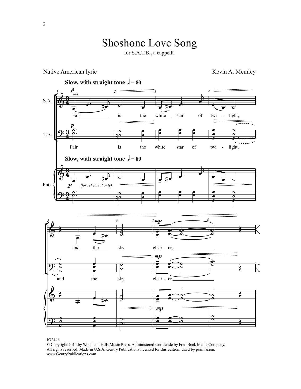 Shoshone Love Song (SATB Choir) von Kevin A. Memley
