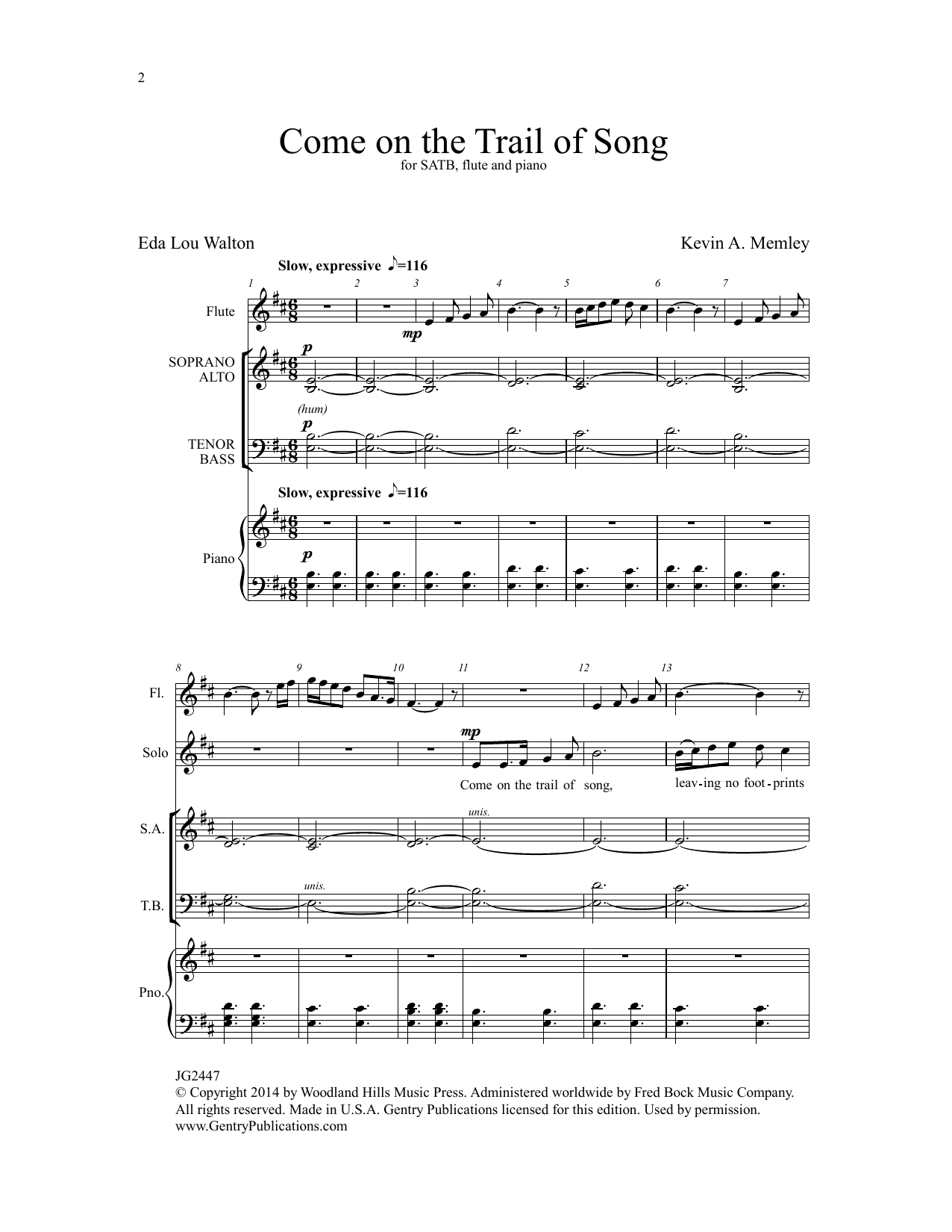 Come on the Trail of Song (SATB Choir) von Kevin A. Memley