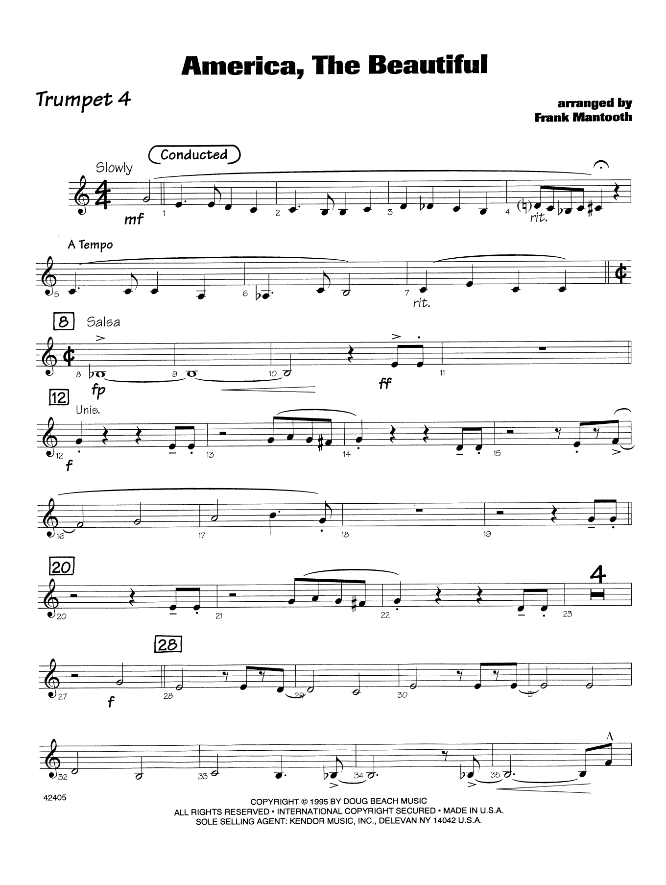America, the Beautiful - 4th Bb Trumpet (Jazz Ensemble) von Frank Mantooth