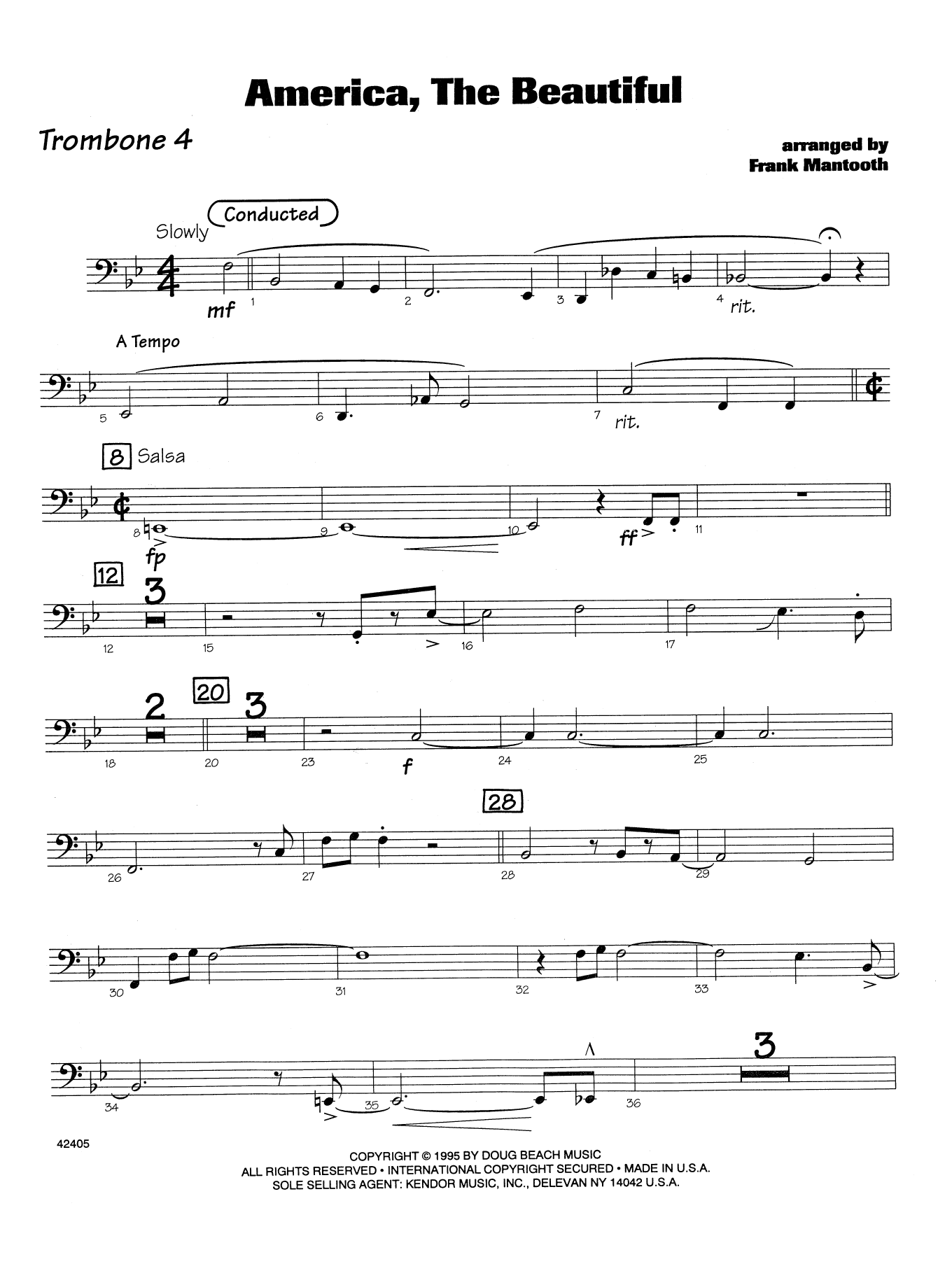 America, the Beautiful - 4th Trombone (Jazz Ensemble) von Frank Mantooth