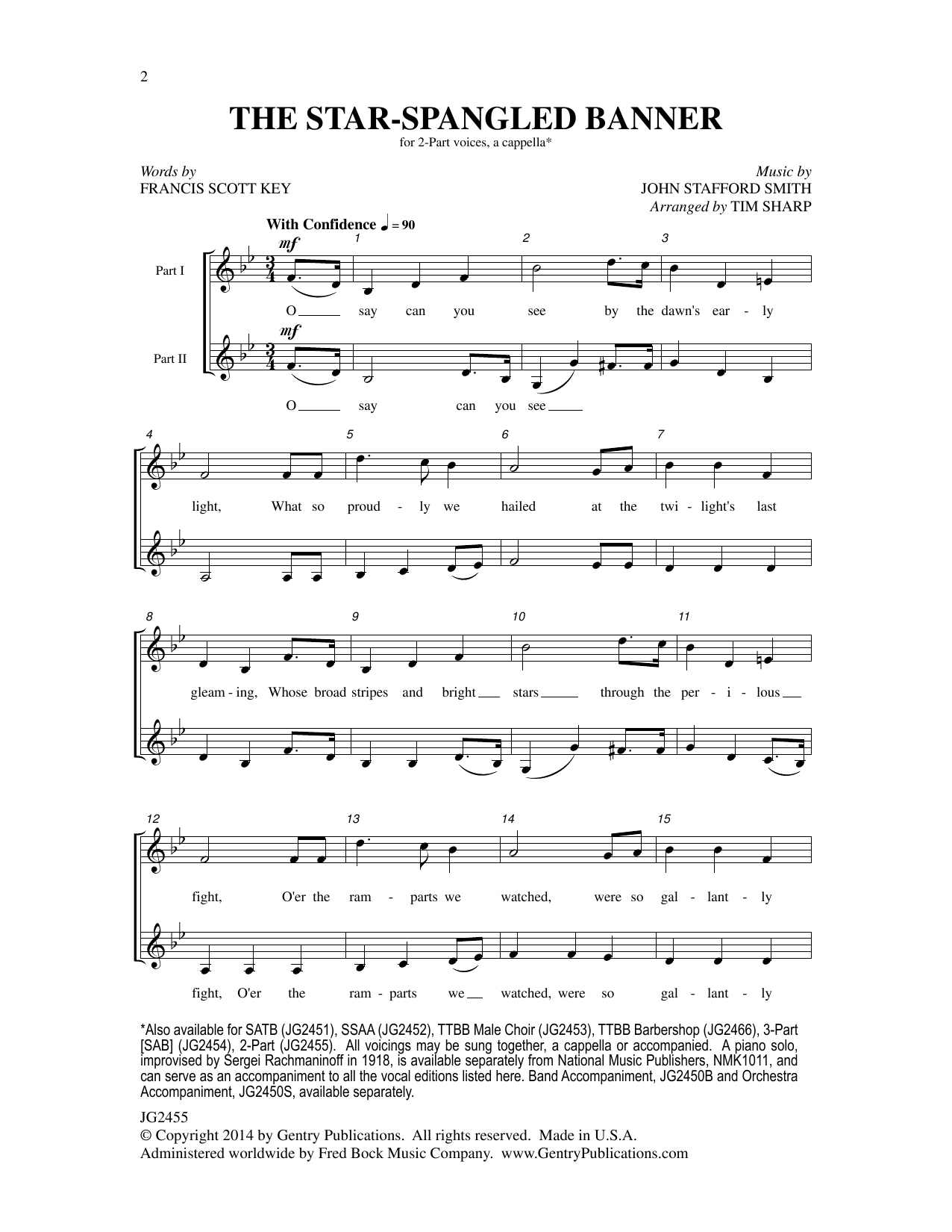 The Star-Spangled Banner (2-Part Choir) von Tim Sharp