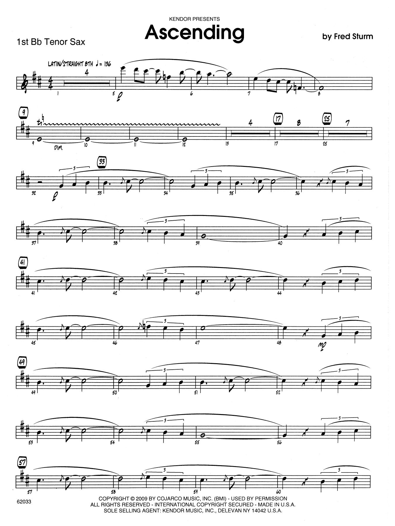 Ascending - 1st Tenor Saxophone (Jazz Ensemble) von Fred Sturm