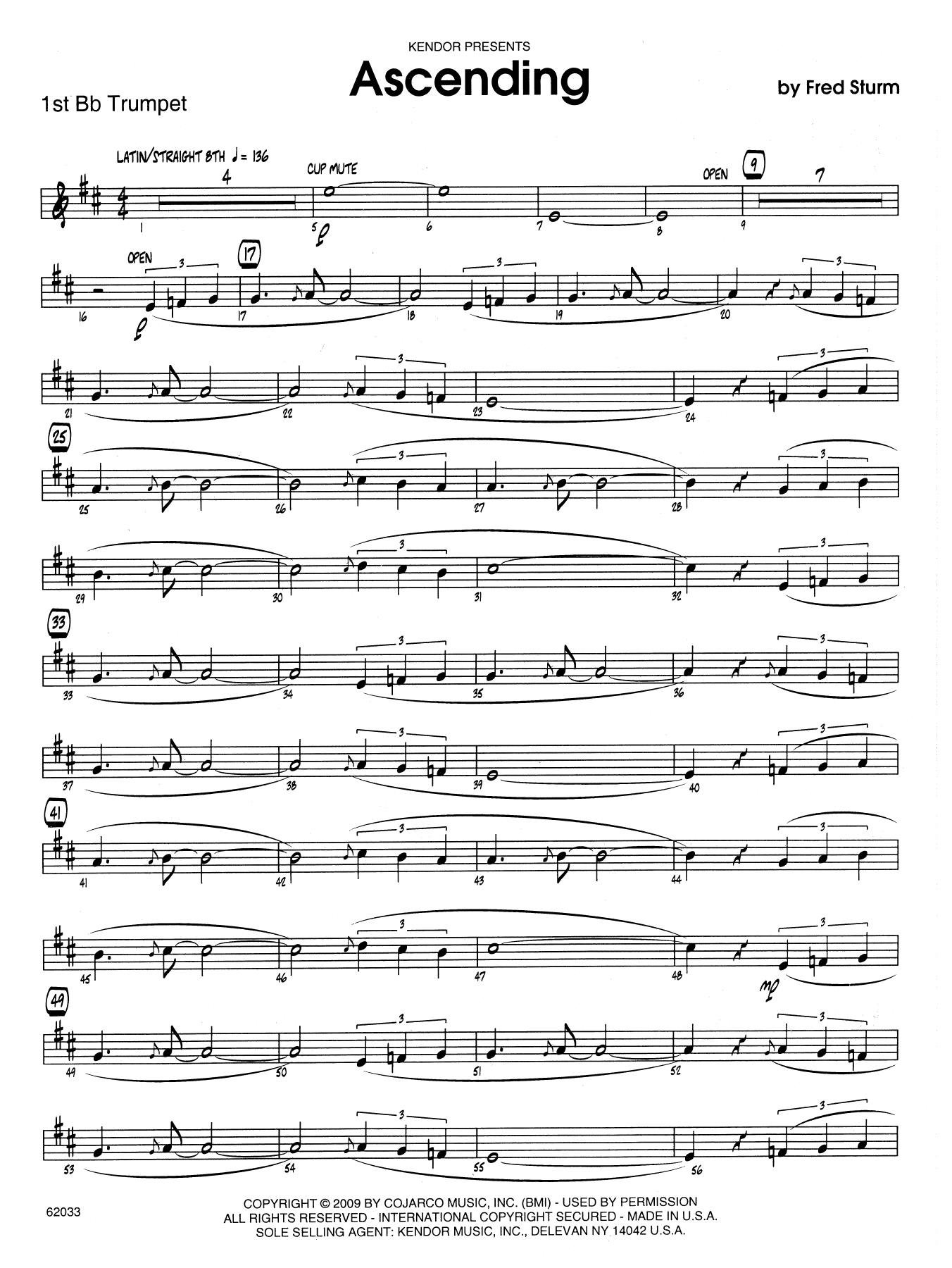 Ascending - 1st Bb Trumpet (Jazz Ensemble) von Fred Sturm
