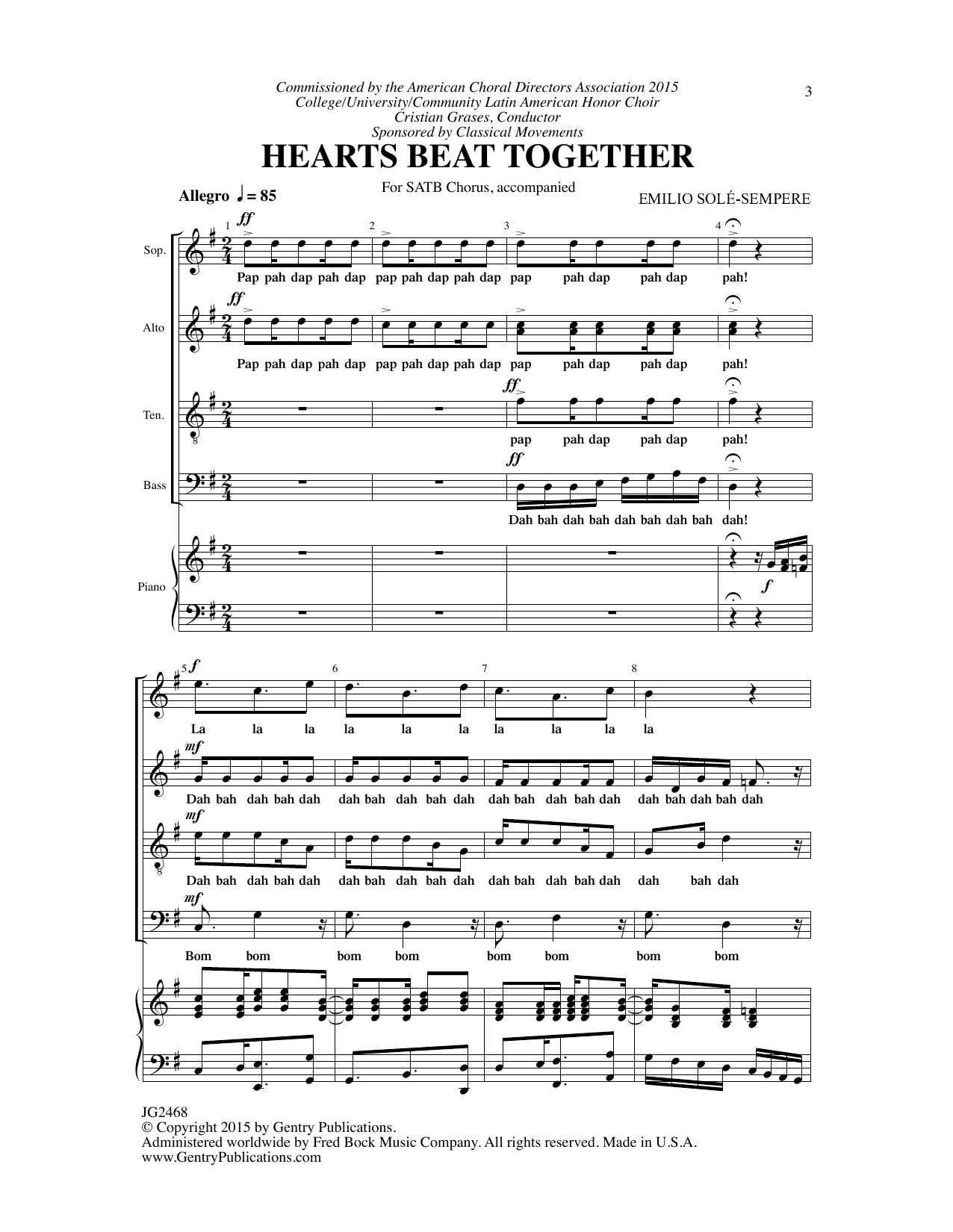 Hearts Beat Together (SATB Choir) von Emilio Sole-Sempere