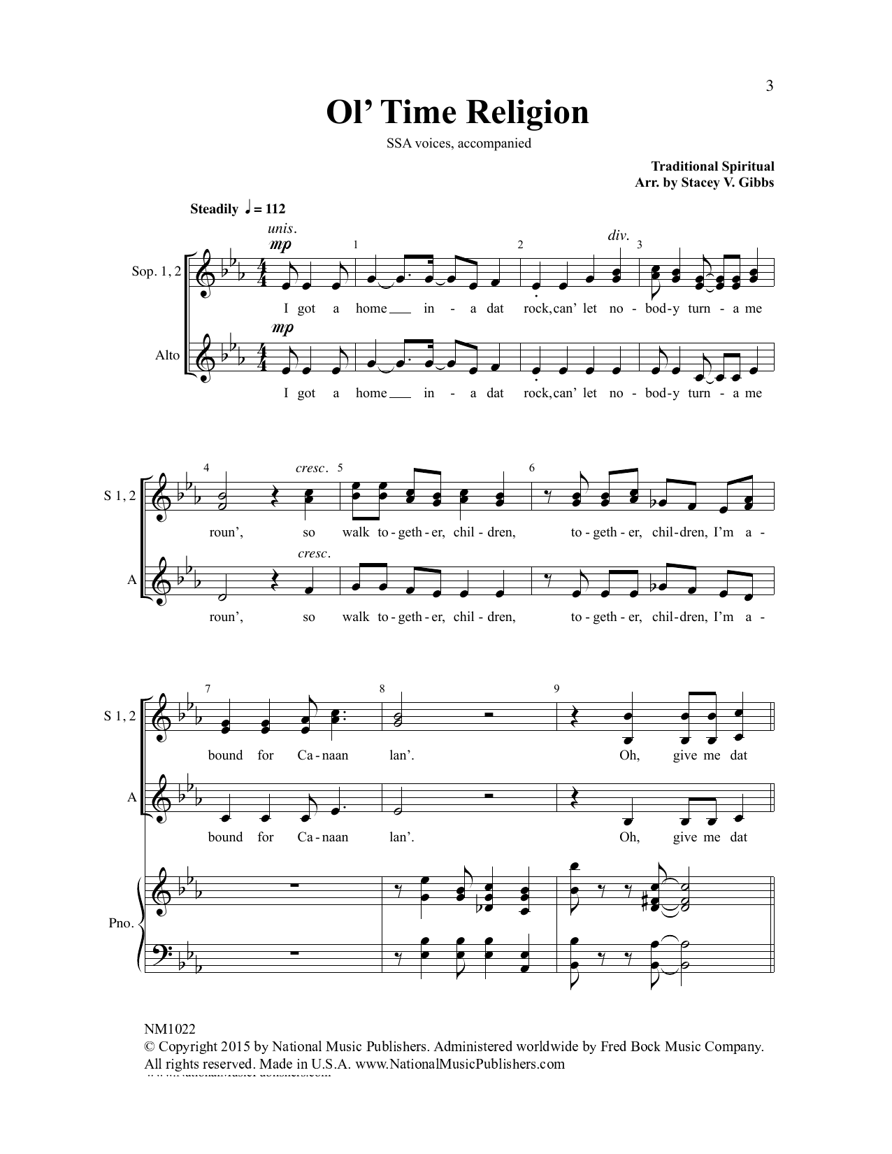 Ol' Time Religion (SSA Choir) von Stacey V. Gibbs