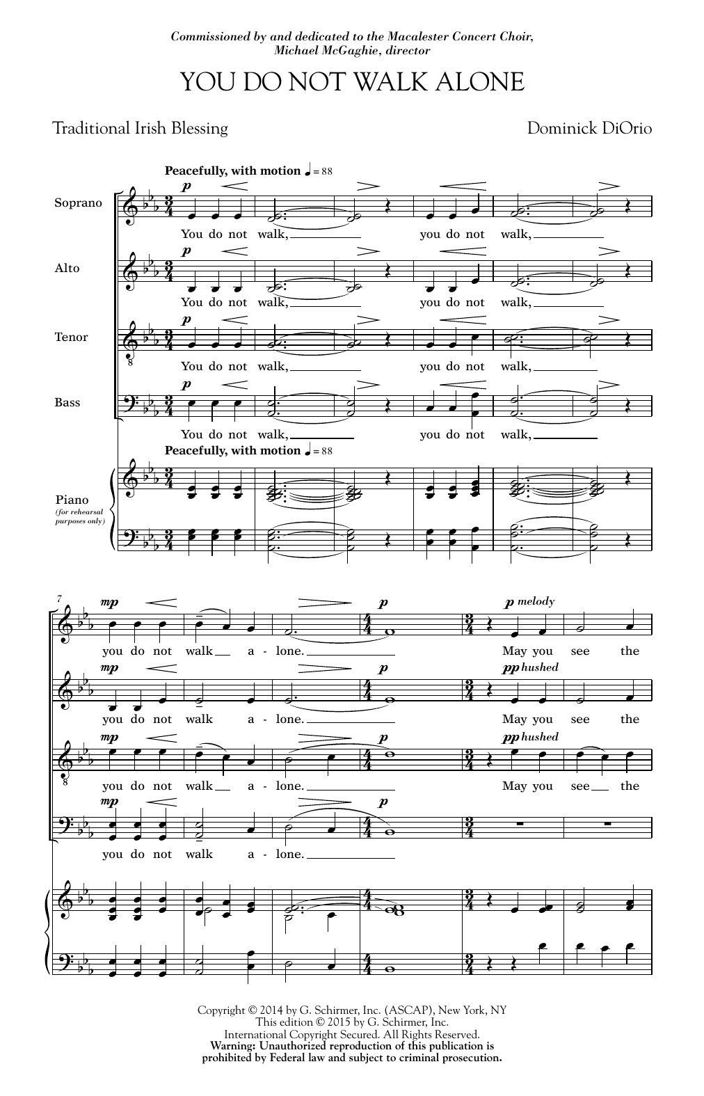 You Do Not Walk Alone (SATB Choir) von Dominick DiOrio