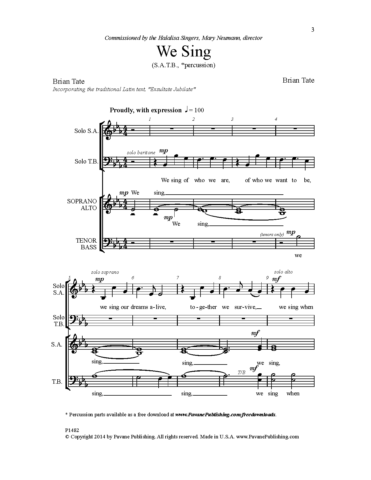 We Sing (SATB Choir) von Brian Tate