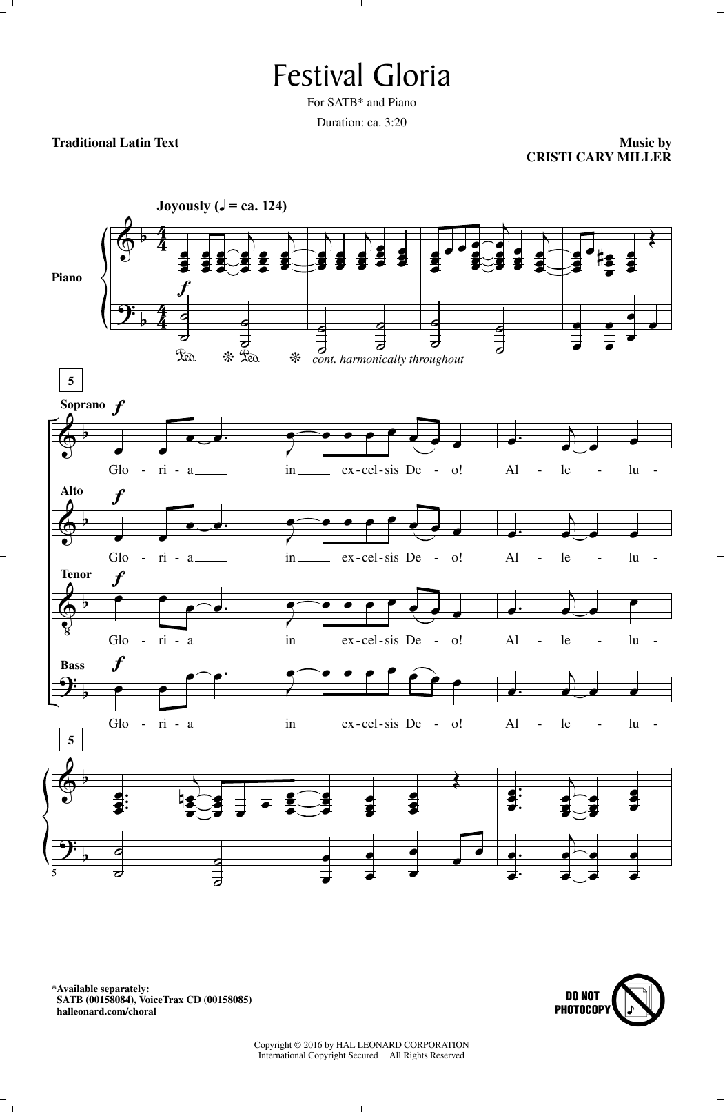 Festival Gloria (SATB Choir) von Cristi Cary Miller