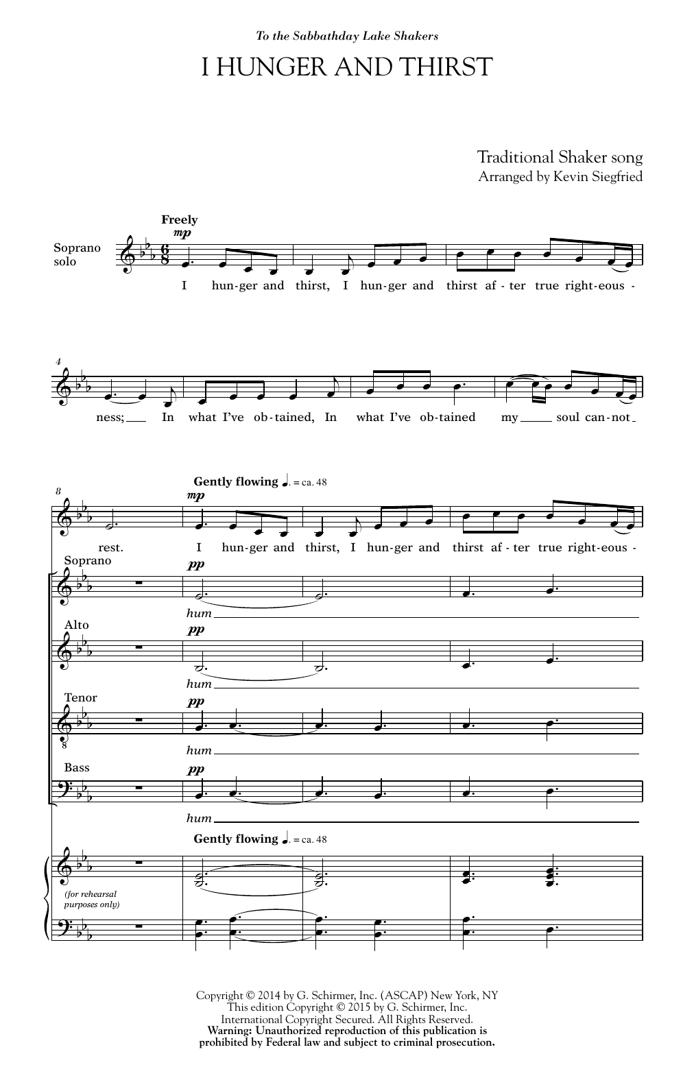 I Hunger And Thirst (SATB Choir) von Kevin Siegfried