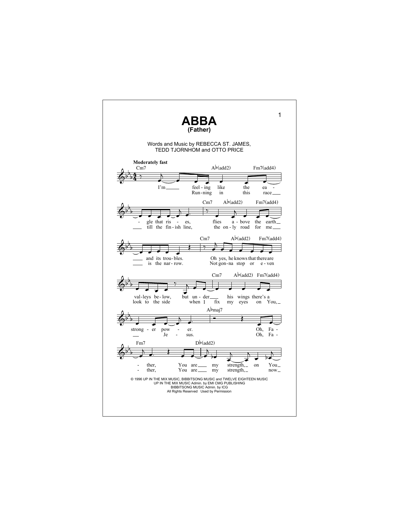 Abba (Father) (Lead Sheet / Fake Book) von Rebecca St. James