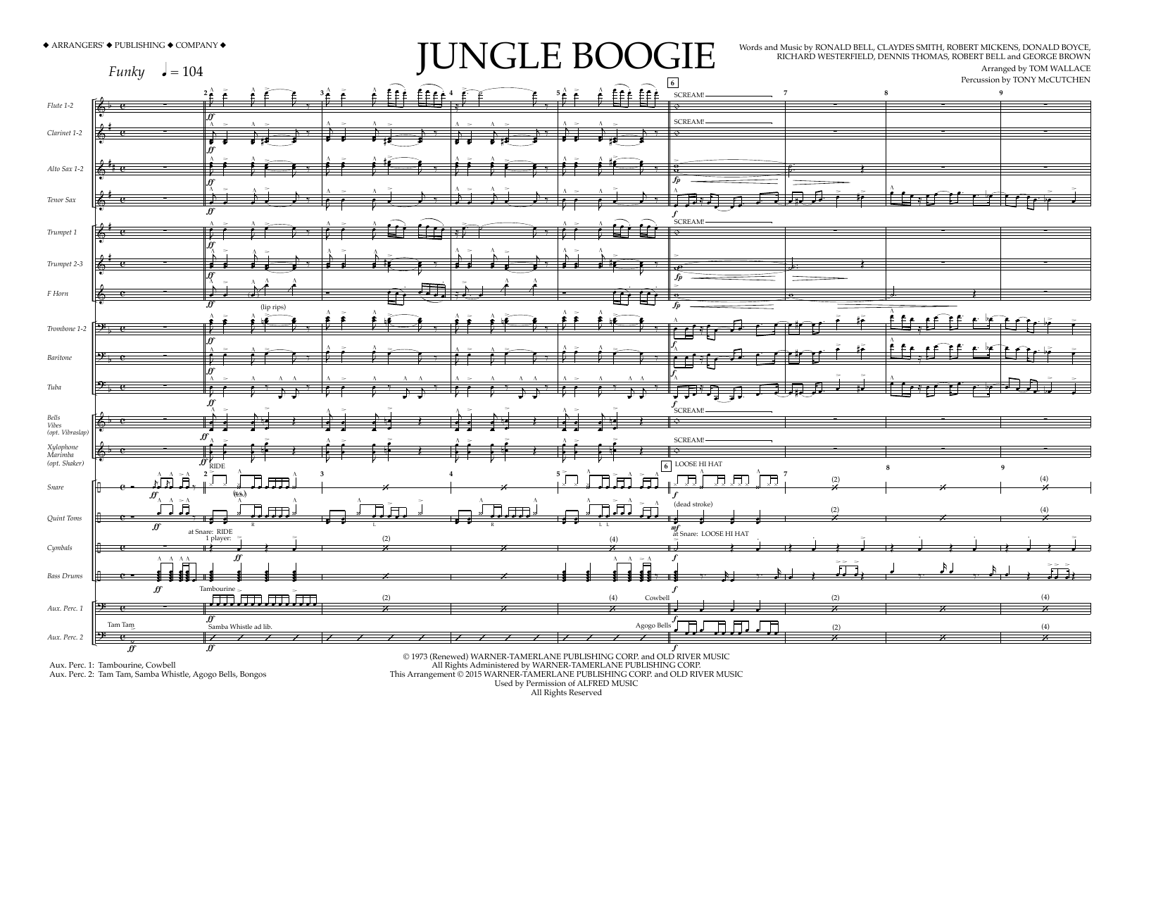 Jungle Boogie - Full Score (Marching Band) von Tom Wallace