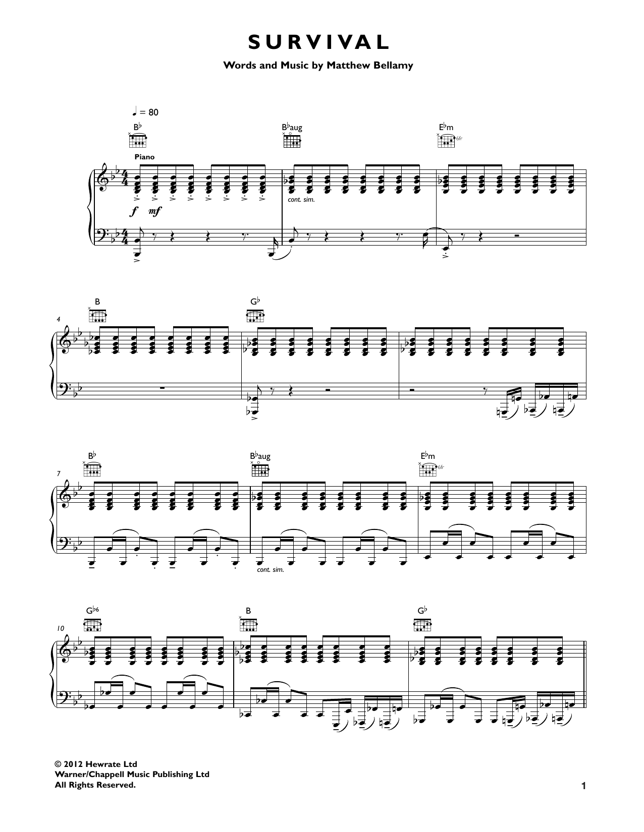 Survival (Guitar Tab) von Muse