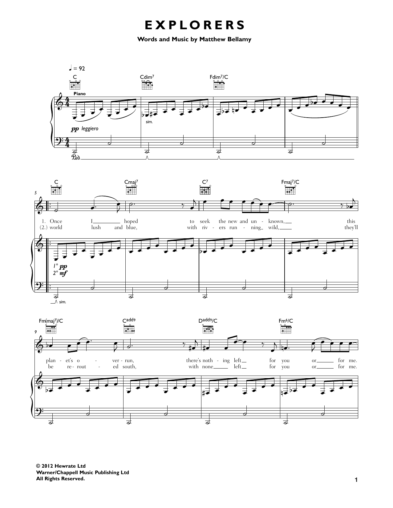 Explorers (Guitar Tab) von Muse