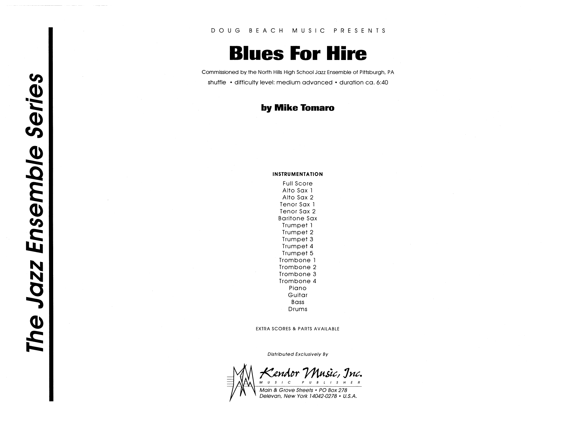 Blues For Hire - Full Score (Jazz Ensemble) von Mike Tomaro