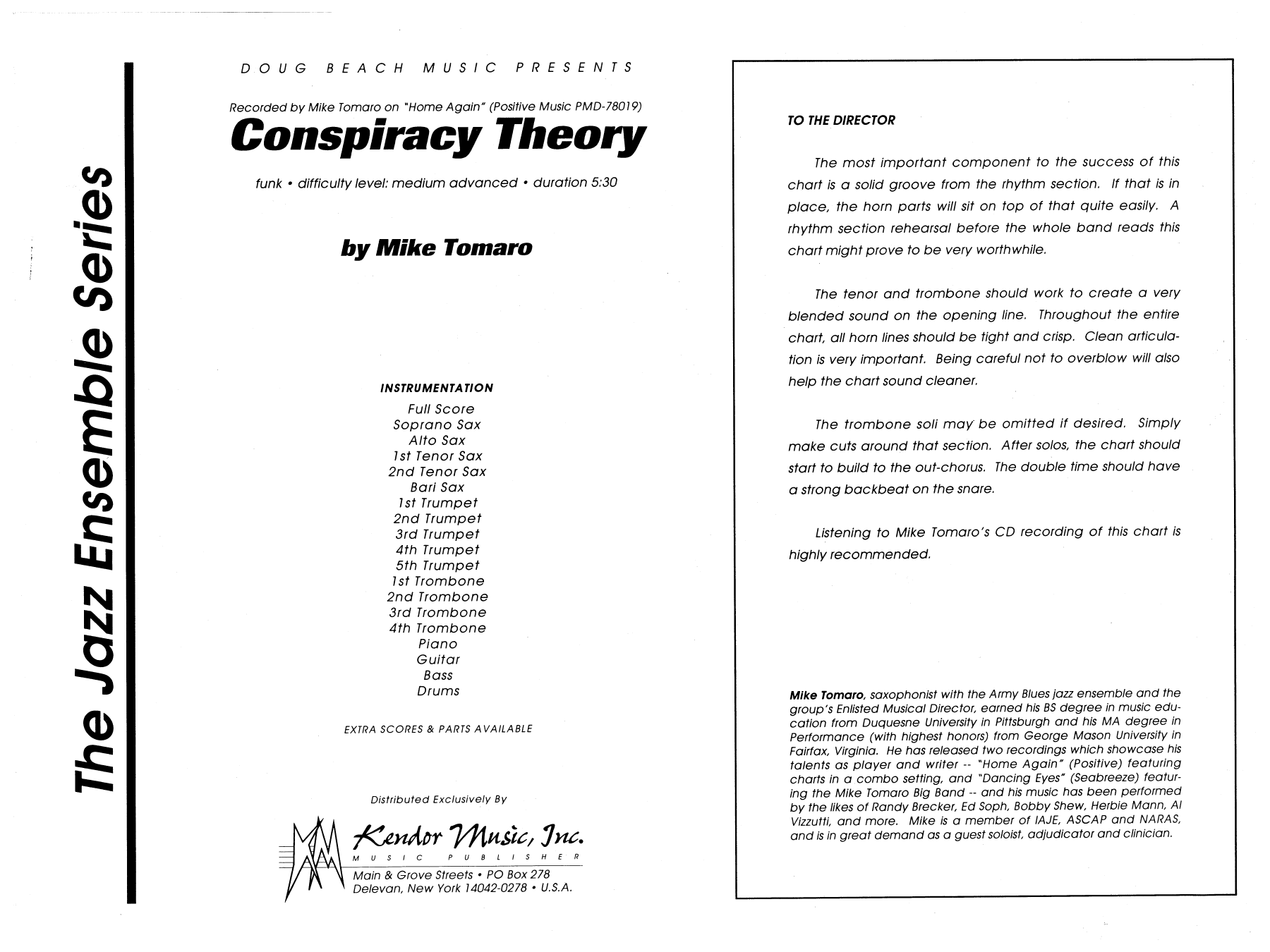 Conspiracy Theory - Full Score (Jazz Ensemble) von Mike Tomaro