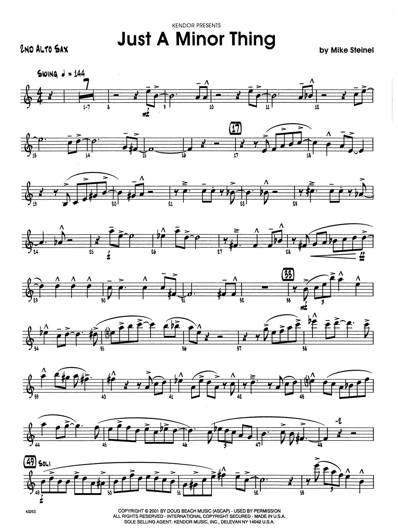 Just A Minor Thing - Opt. Bass Clarinet (Jazz Ensemble) von Mike Steinel