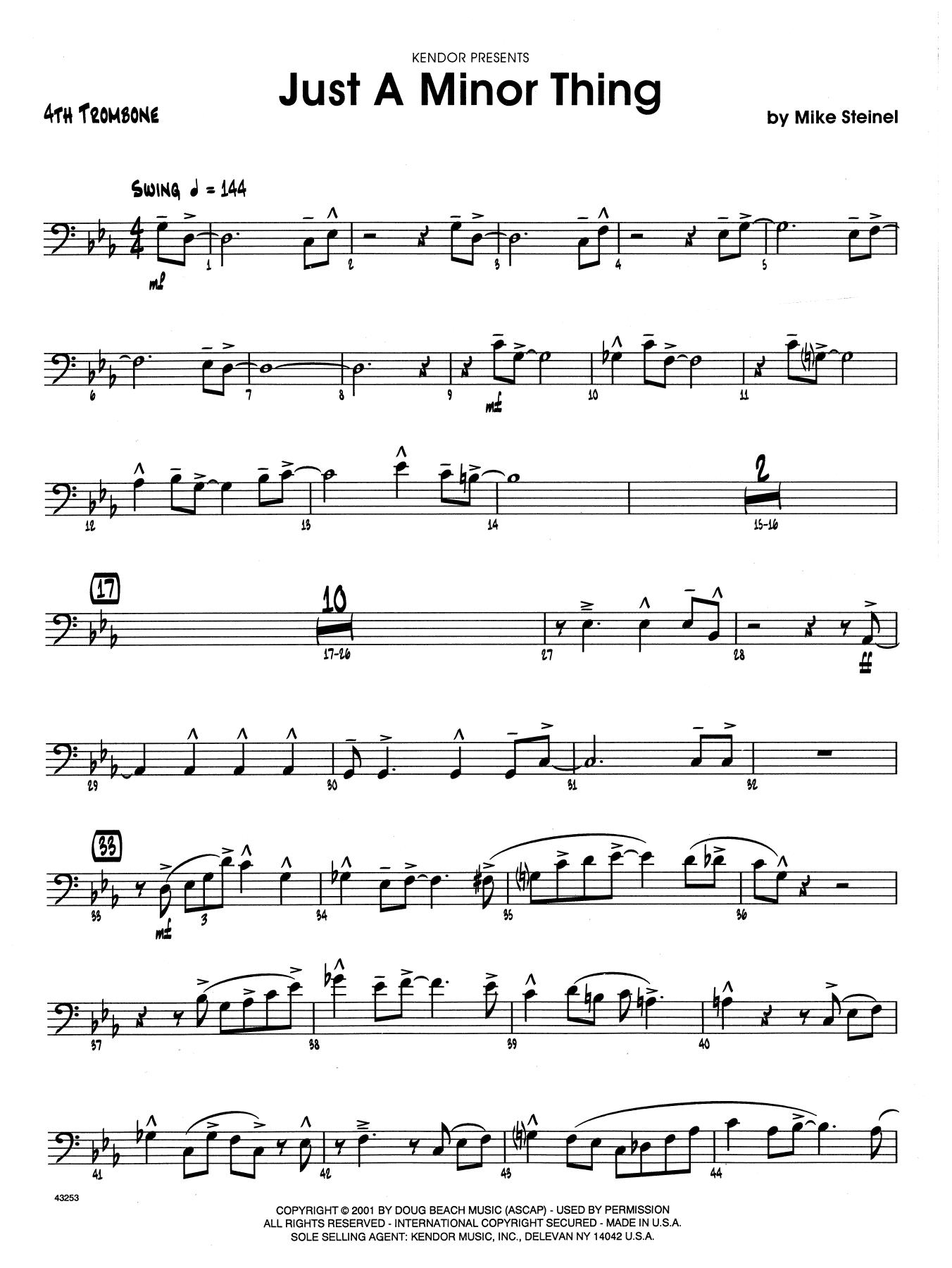 Just A Minor Thing - 4th Trombone (Jazz Ensemble) von Mike Steinel