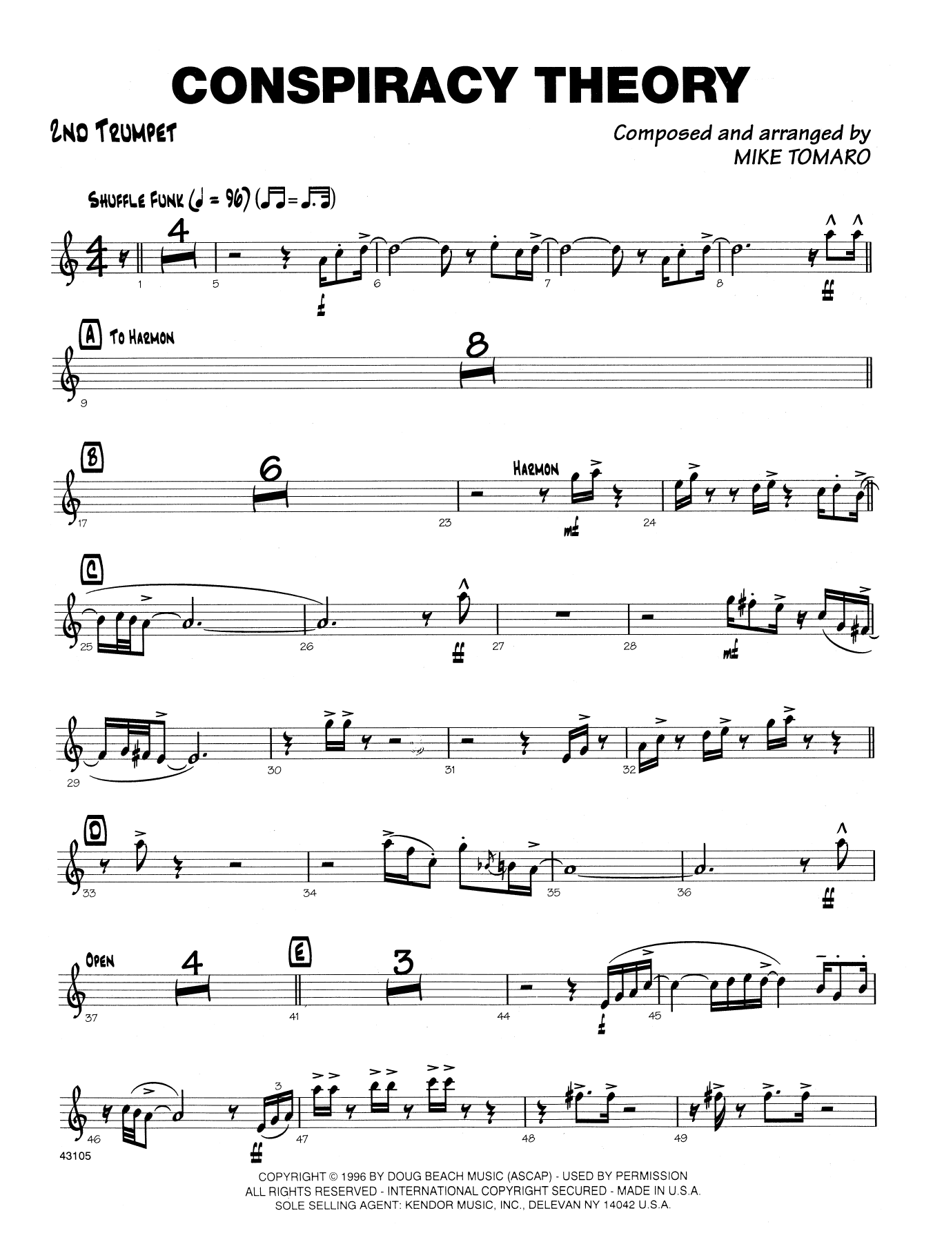 Conspiracy Theory - 2nd Bb Trumpet (Jazz Ensemble) von Mike Tomaro