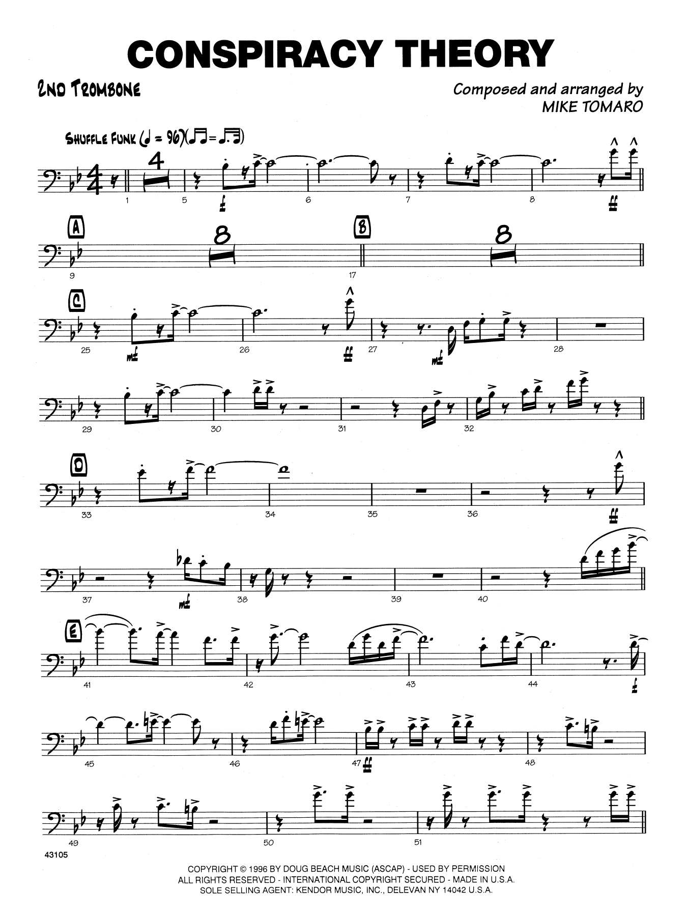 Conspiracy Theory - 2nd Trombone (Jazz Ensemble) von Mike Tomaro