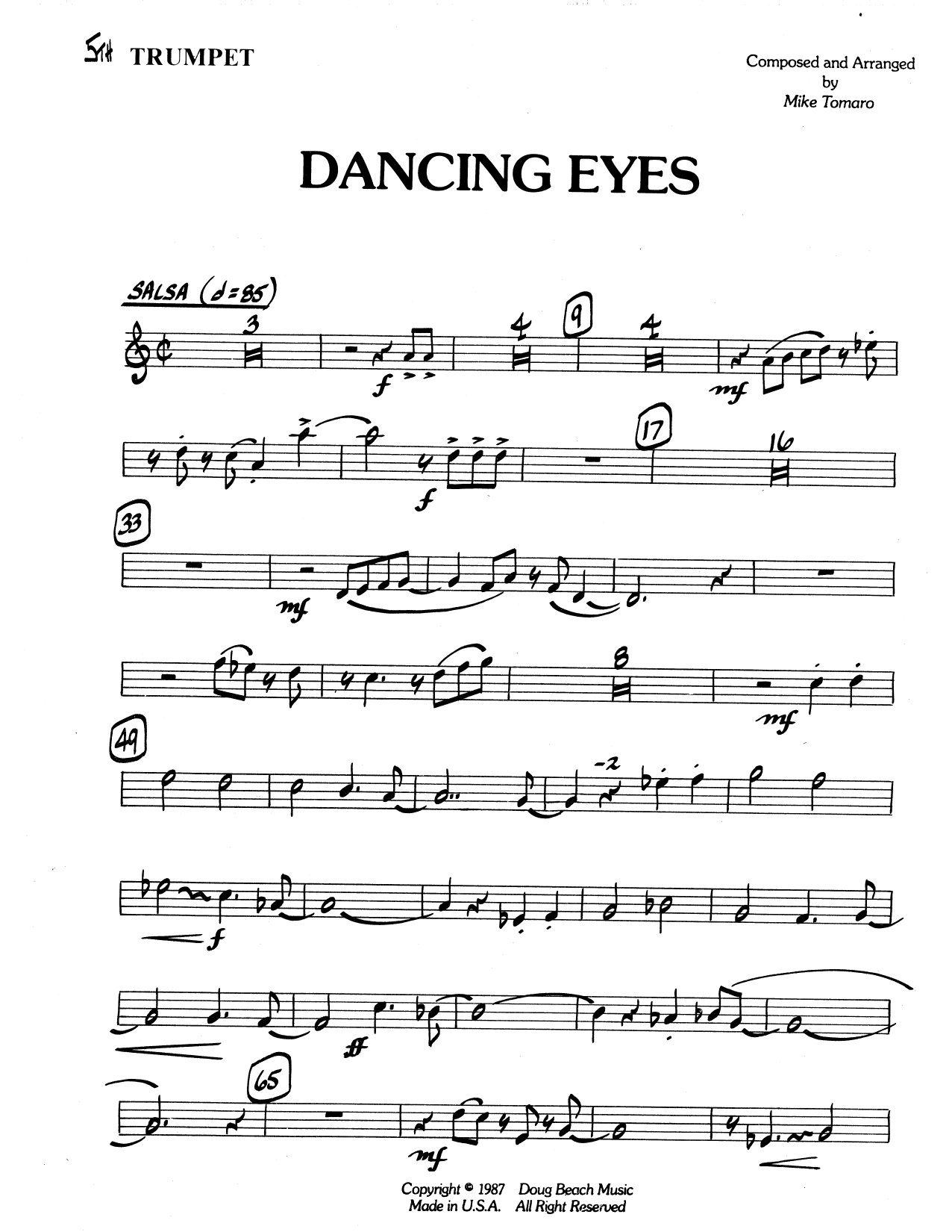 Dancing Eyes - 5th Bb Trumpet (Jazz Ensemble) von Mike Tomaro