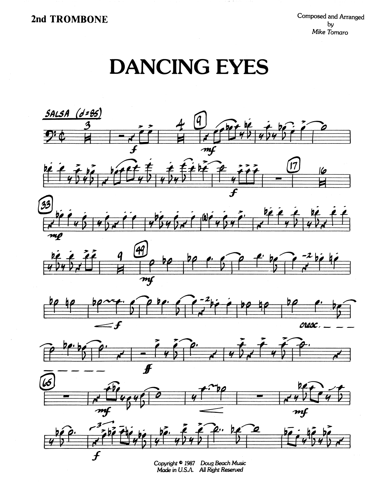 Dancing Eyes - 2nd Trombone (Jazz Ensemble) von Mike Tomaro