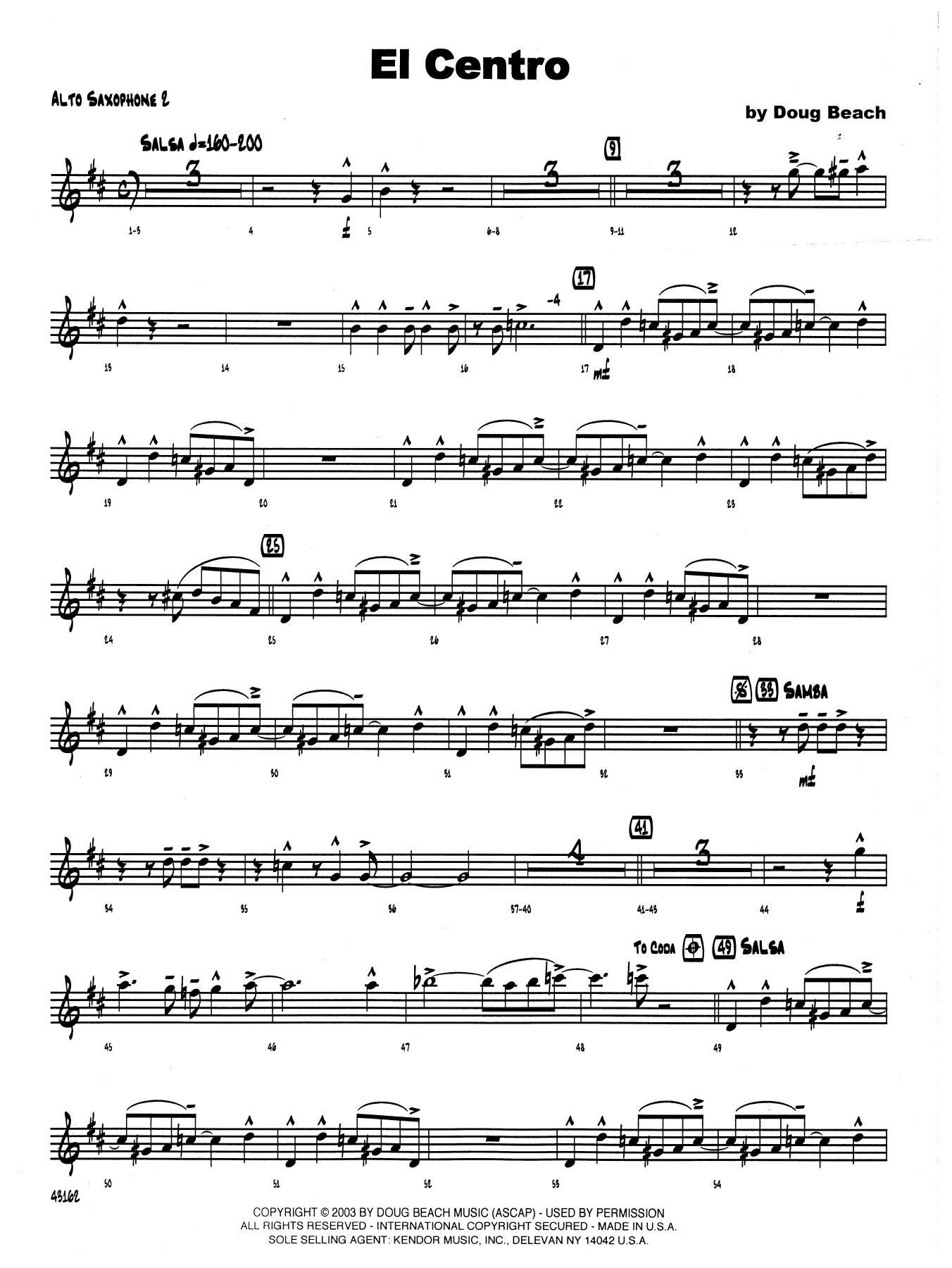 El Centro - Opt. Bass Clarinet (Jazz Ensemble) von Neil Slater