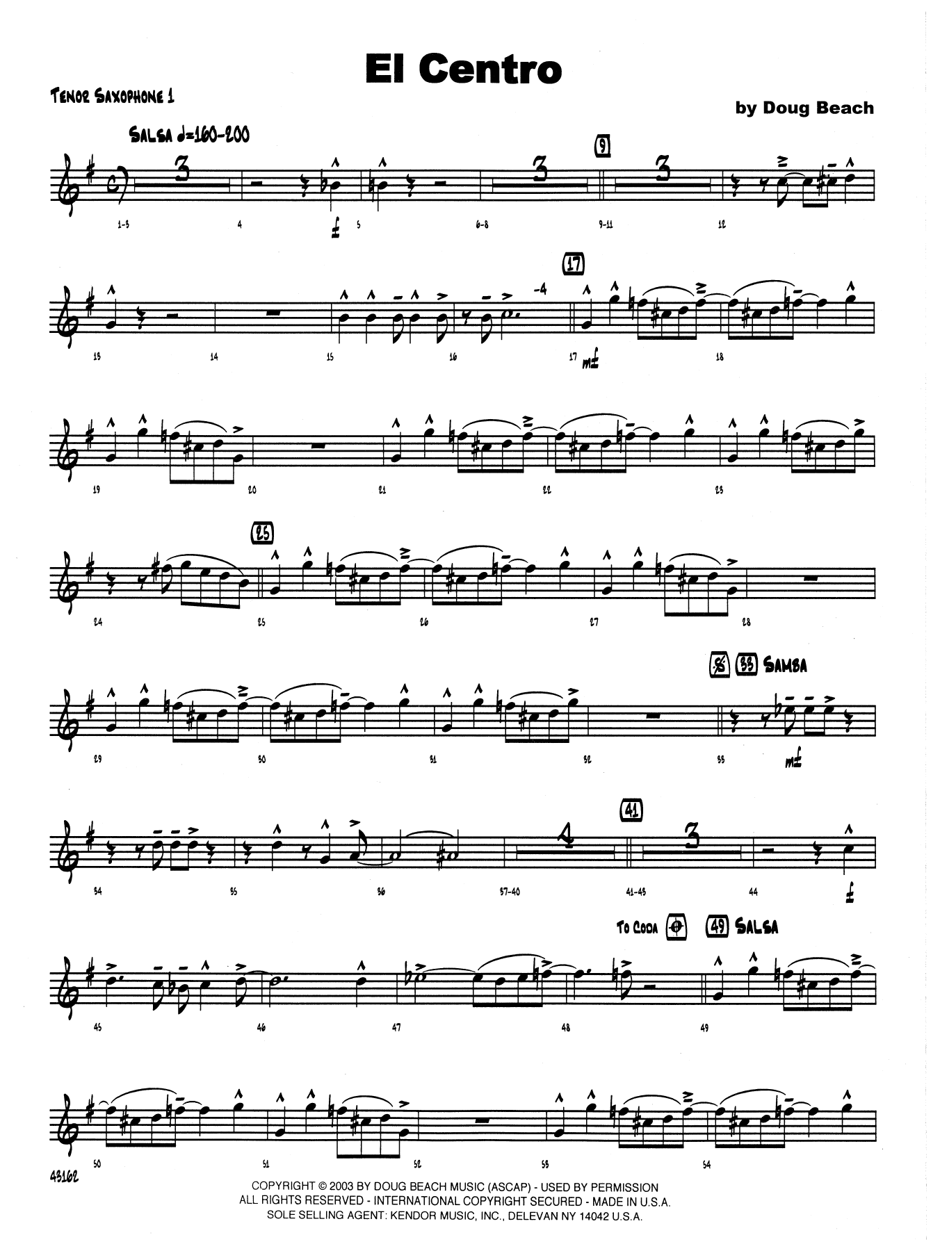 El Centro - 1st Tenor Saxophone (Jazz Ensemble) von Neil Slater